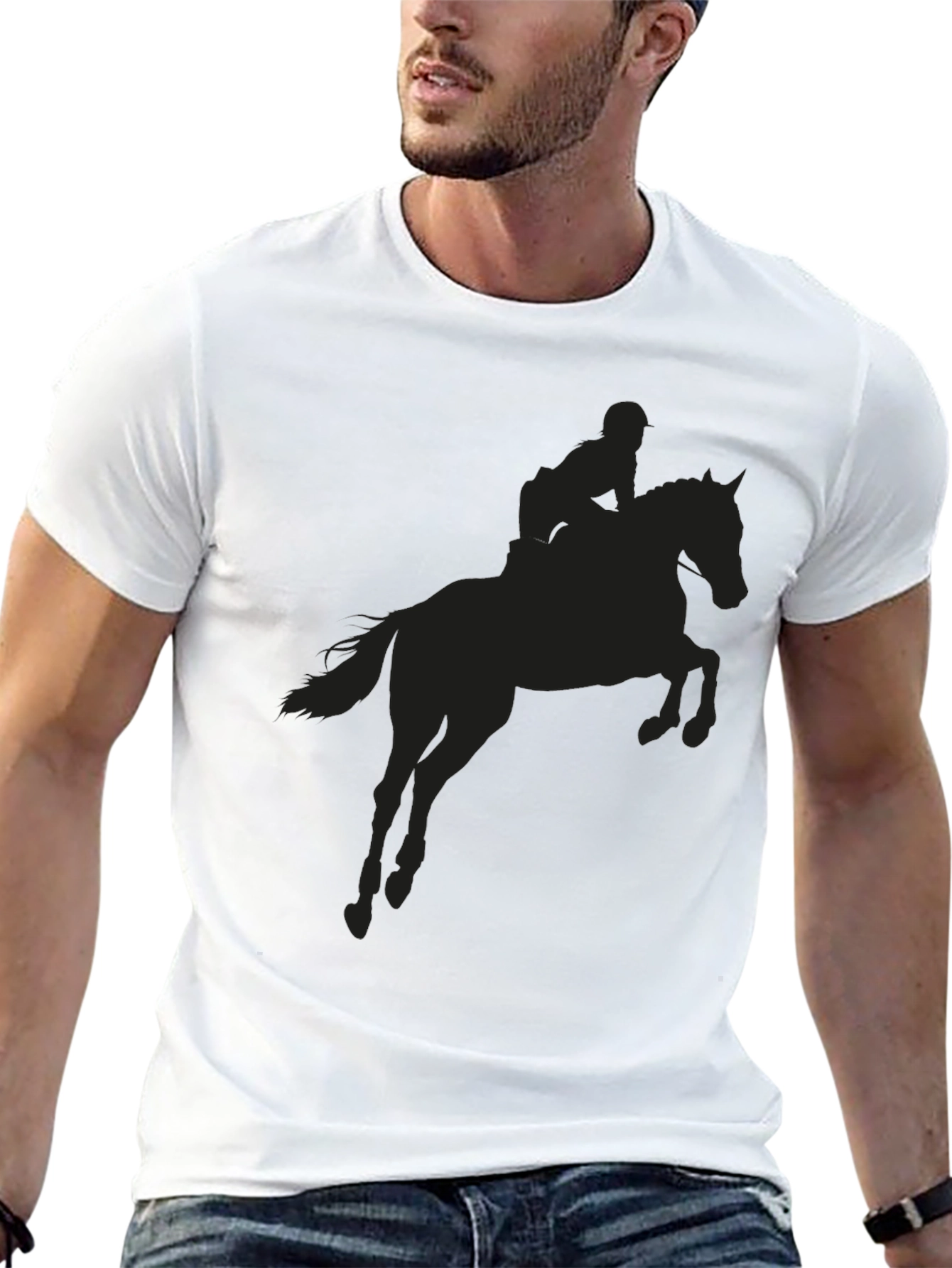 Equestrian Silhouette Graphic Tee - Black