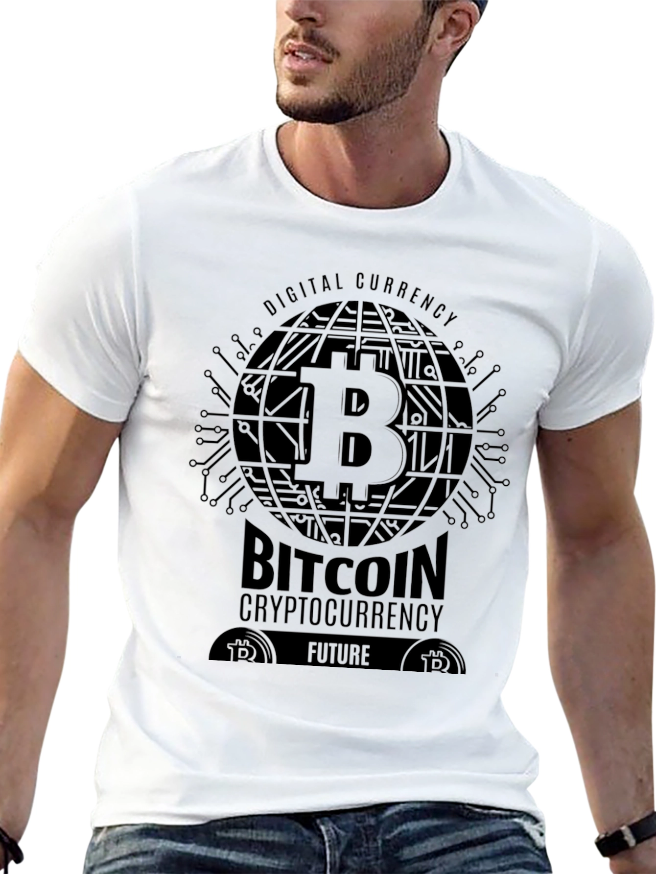 Bitcoin Crypto Digital Currency Black T-Shirt