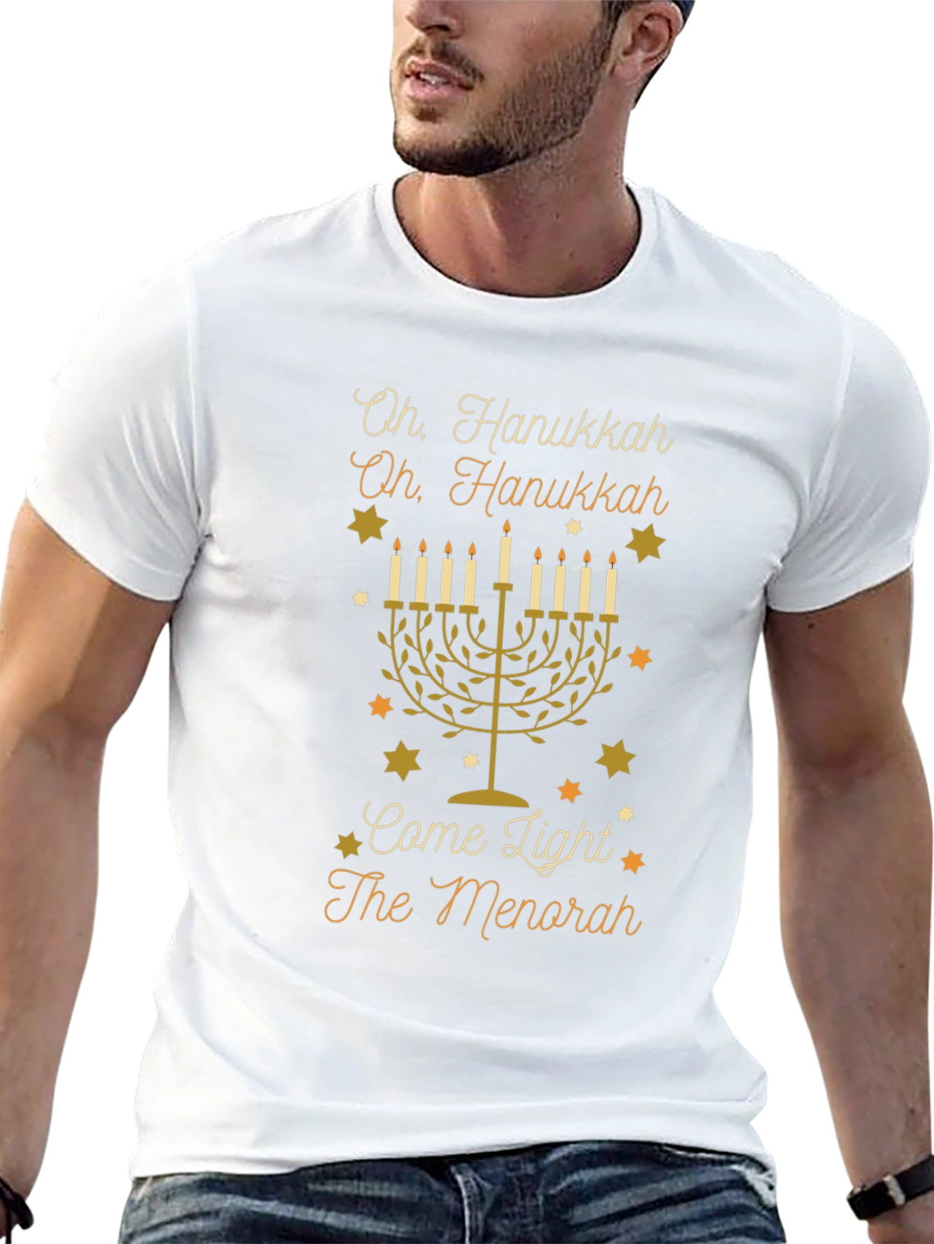 Hanukkah Menorah T-Shirt - Oh Hanukkah Design