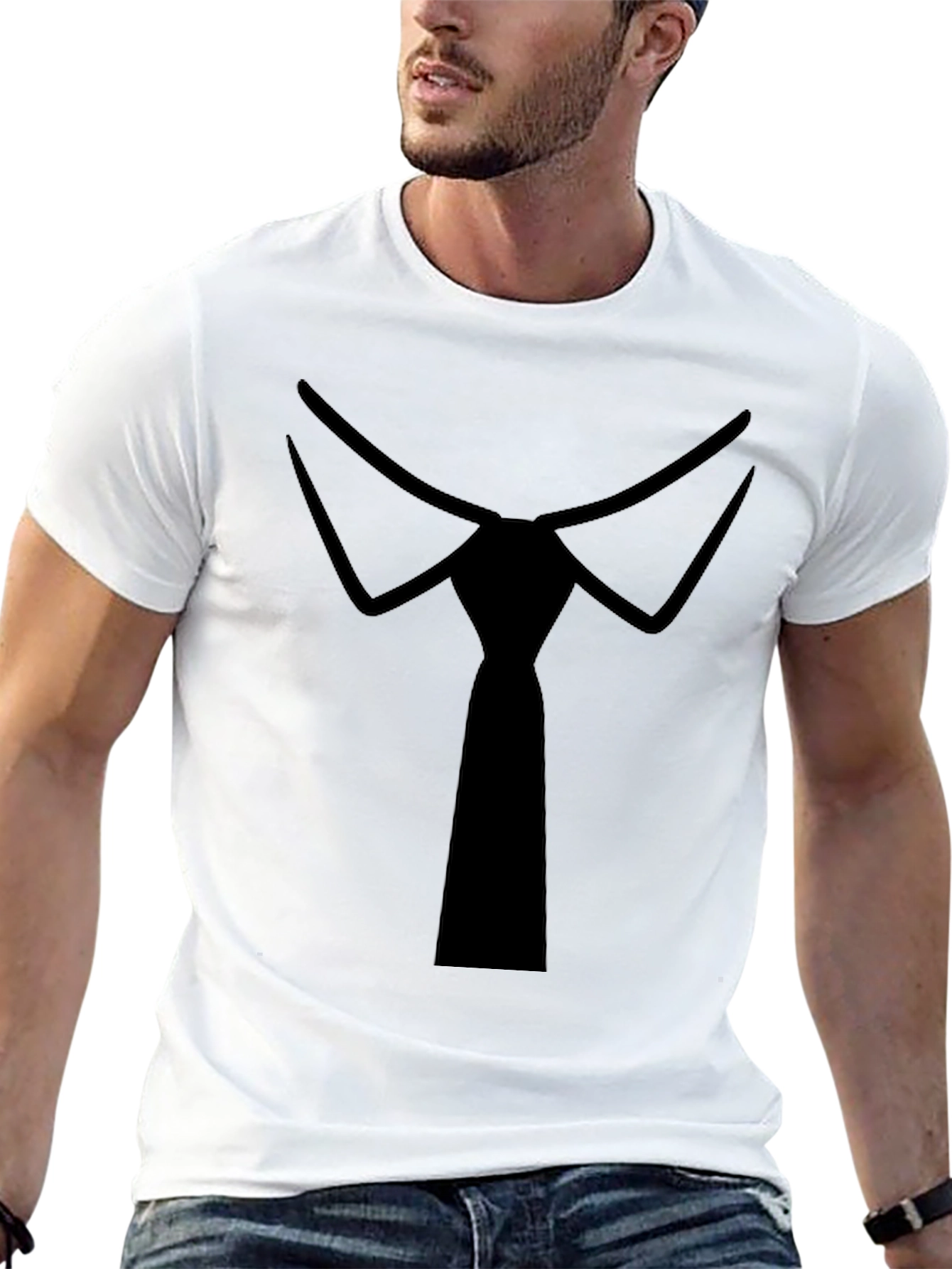 Formal Tie Black Tee - Stylish Novelty T-Shirt