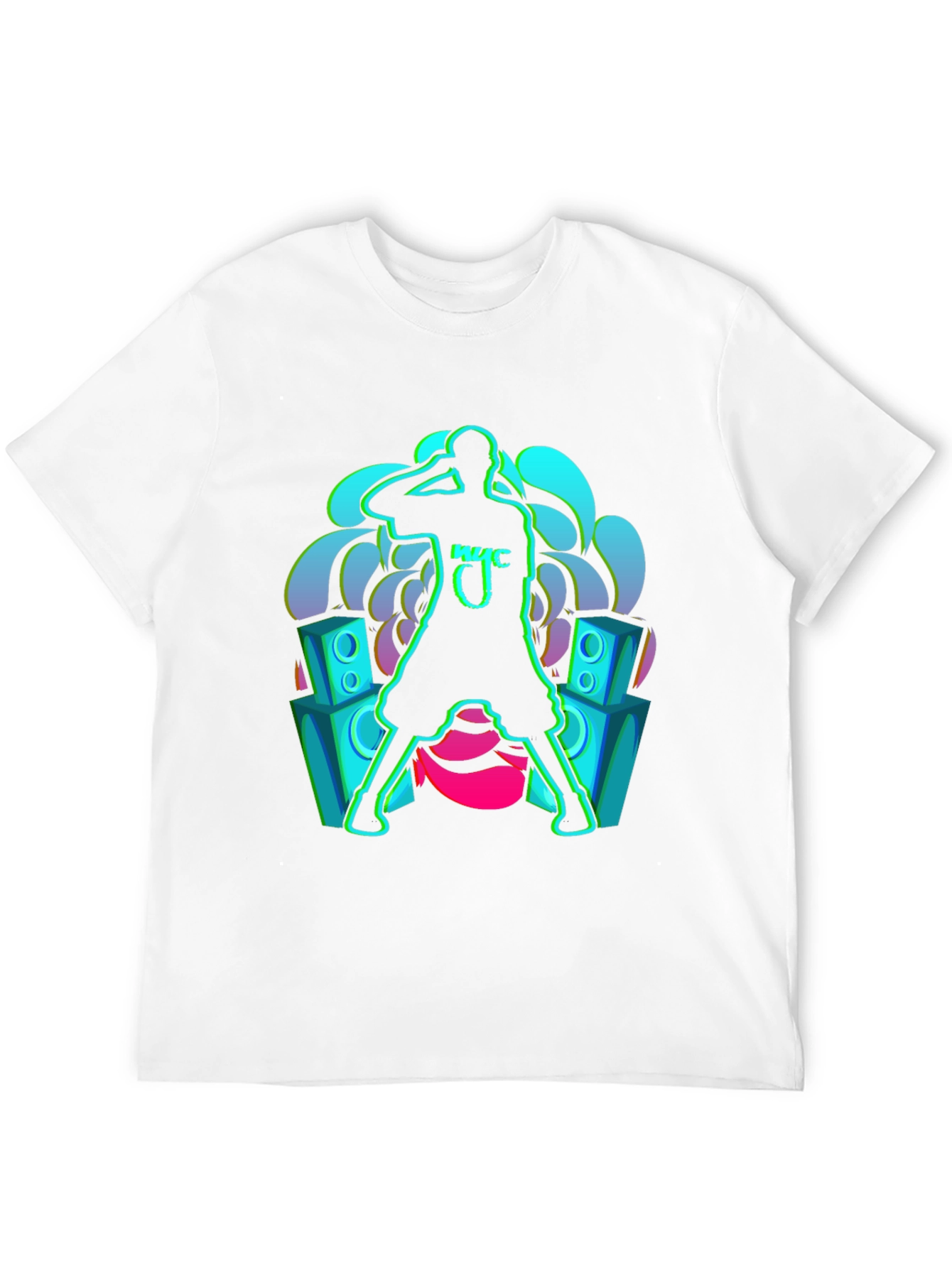 Neon Music Graphic Black T-Shirt