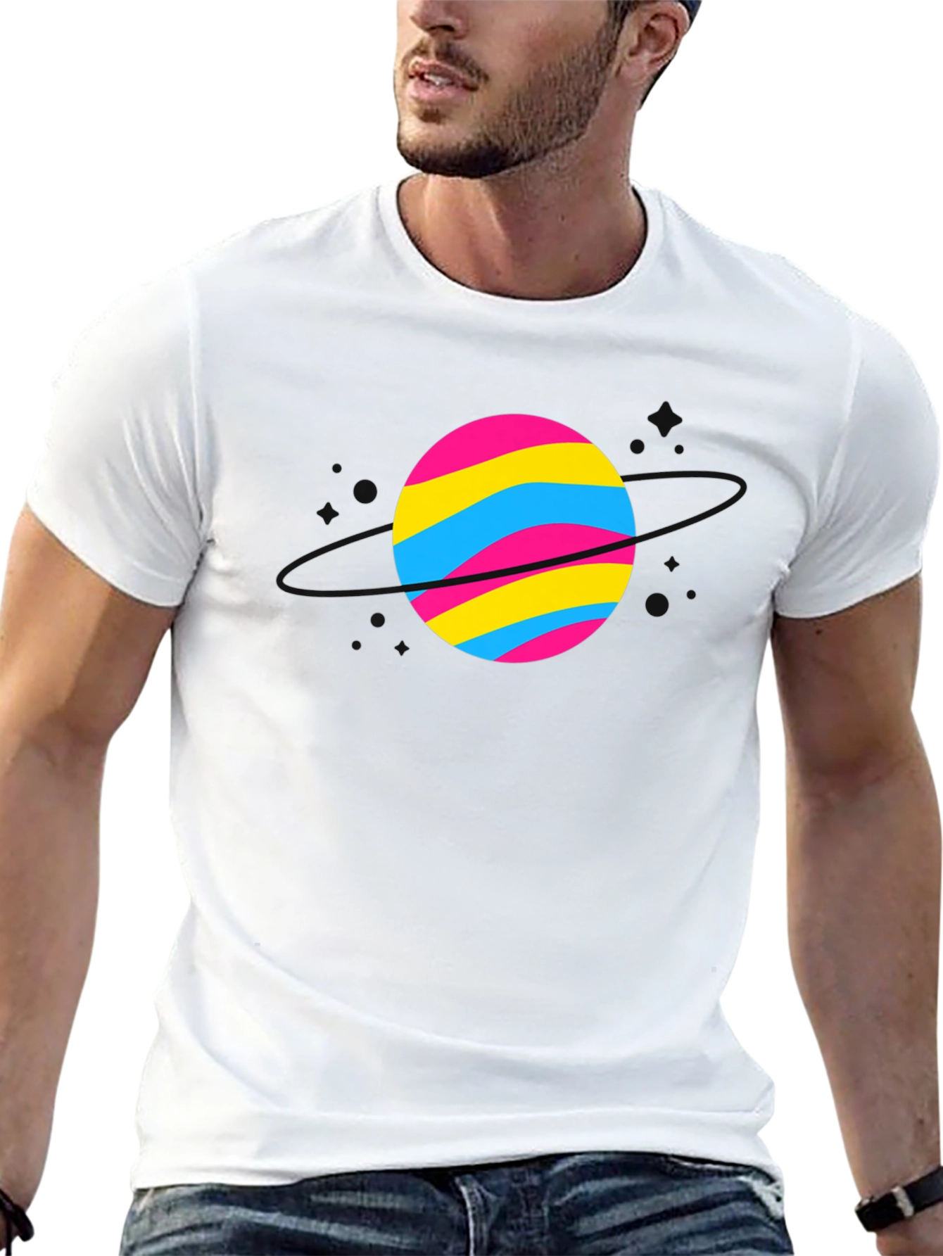 Retro Circle Graphic Tee - Mens Black T-Shirt