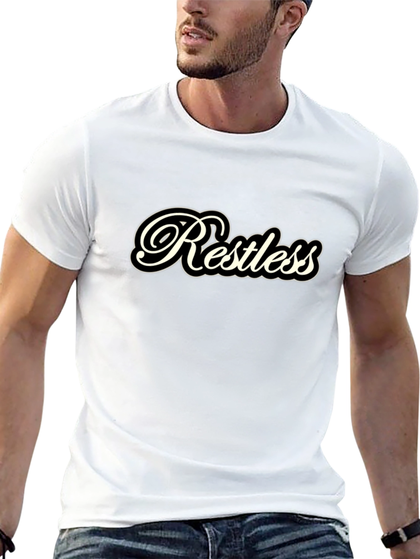 Restless Graphic Tee - Black Casual T-Shirt