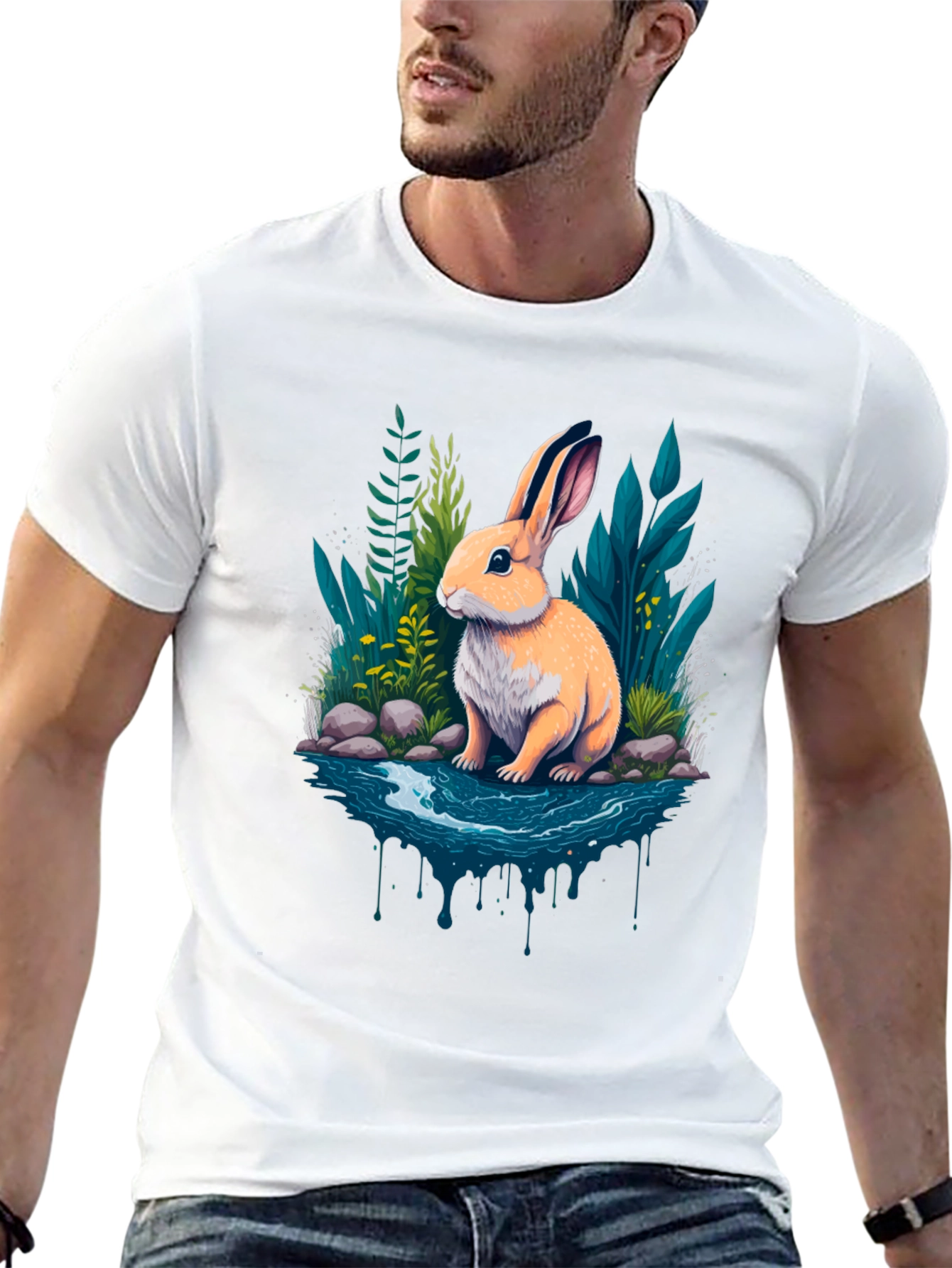 Rabbit Pond Graphic Tee - Mens Black T-Shirt