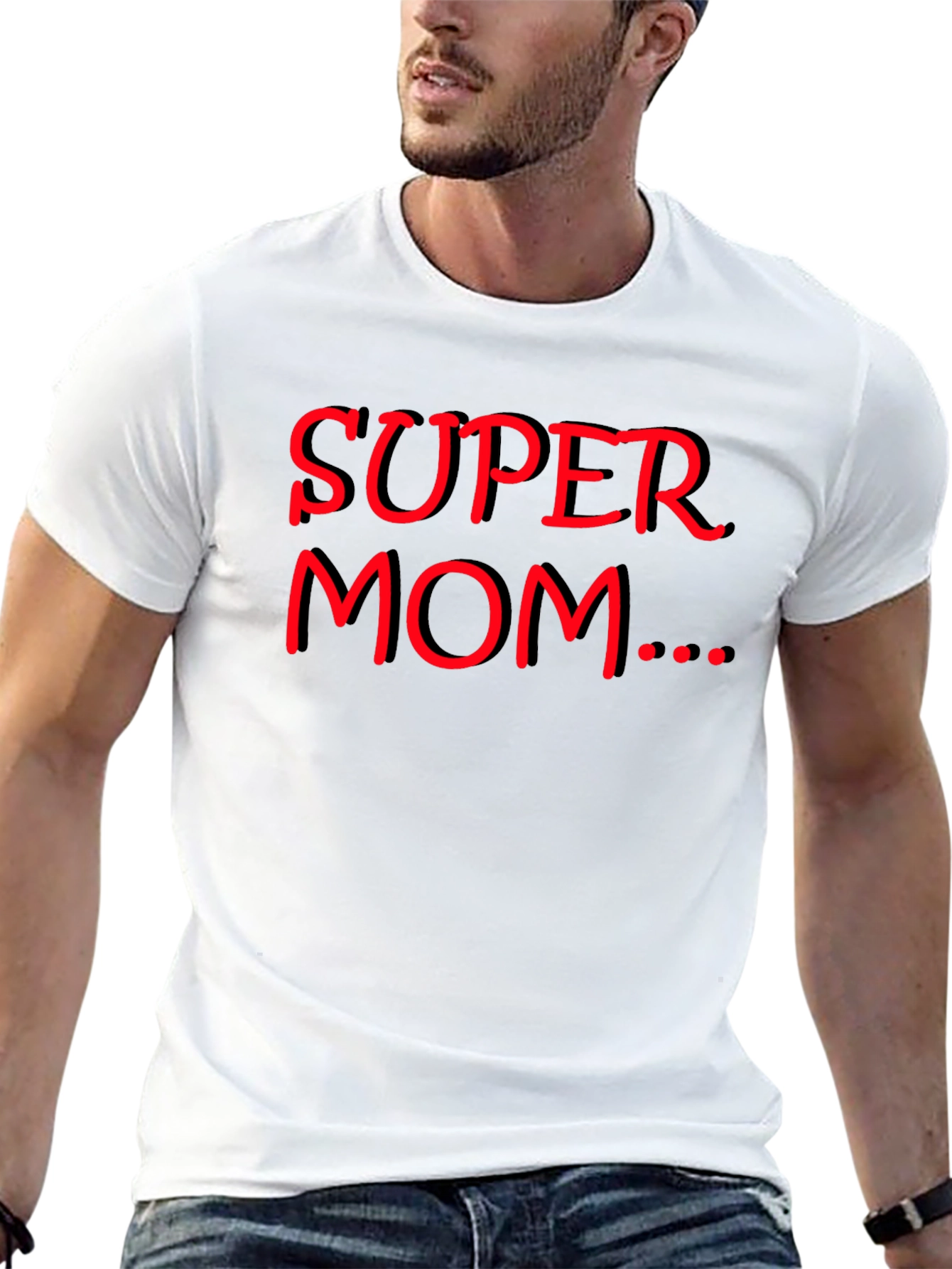 Super Mom Graphic Tee - Black Casual Shirt