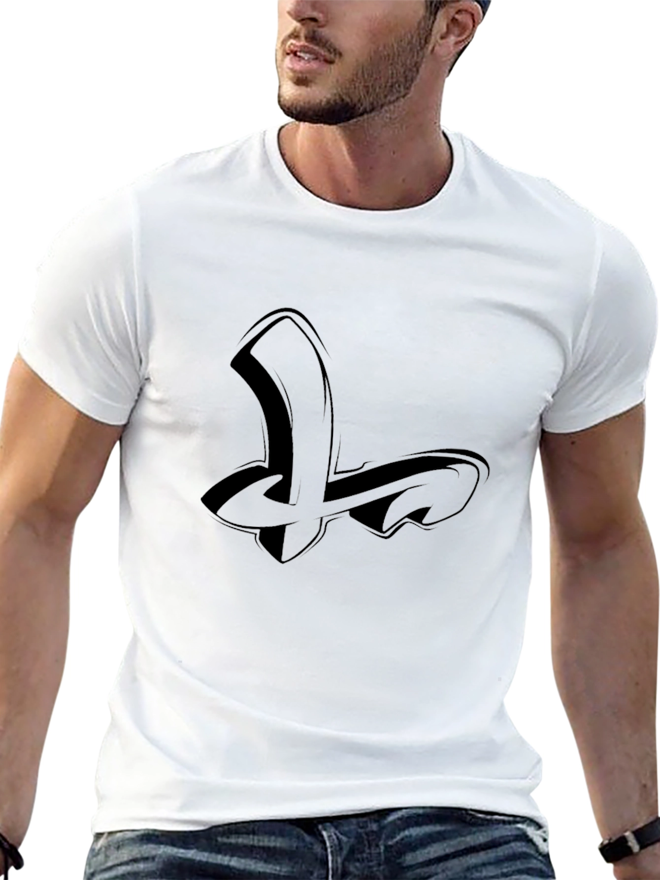 Urban Black Tee with Abstract Graphic