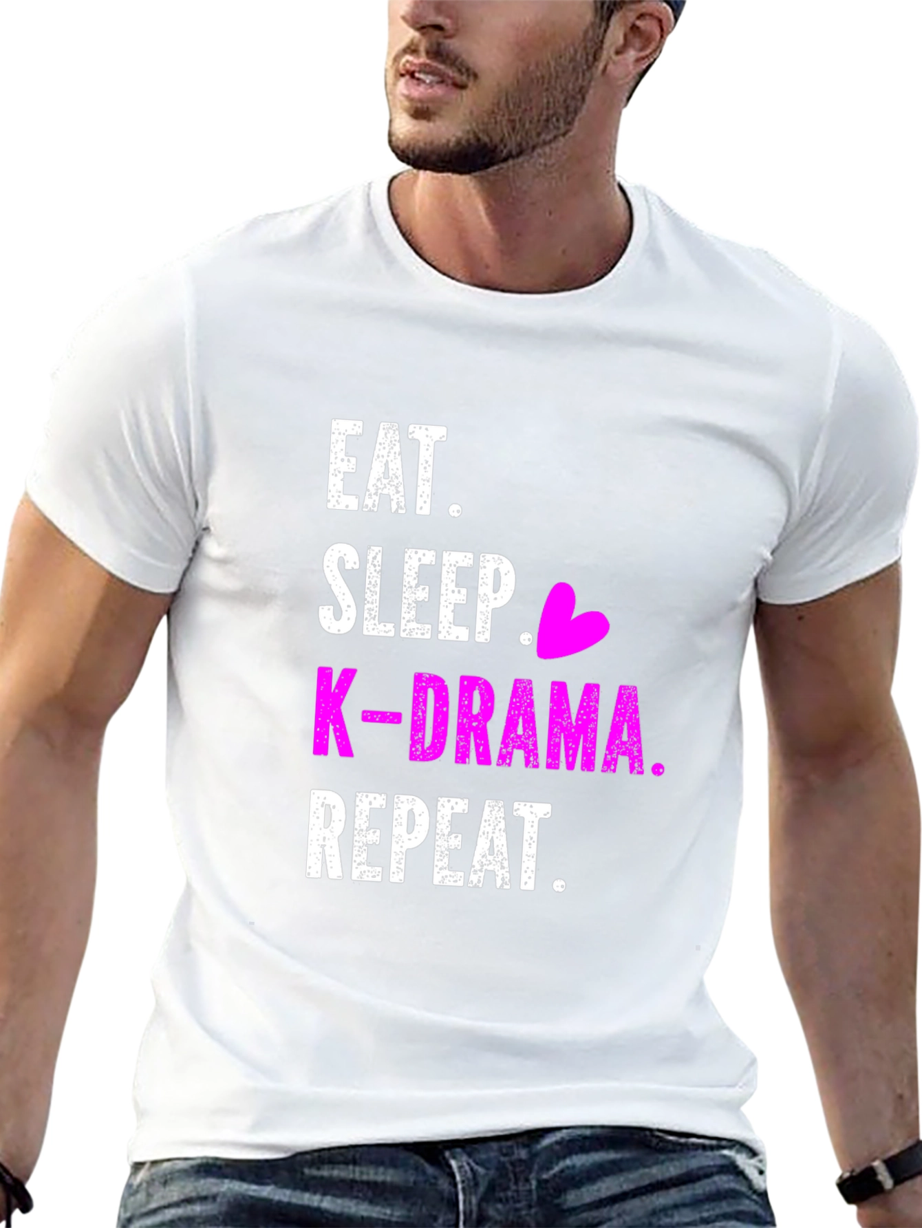 Eat Sleep K-Drama Repeat Black T-Shirt