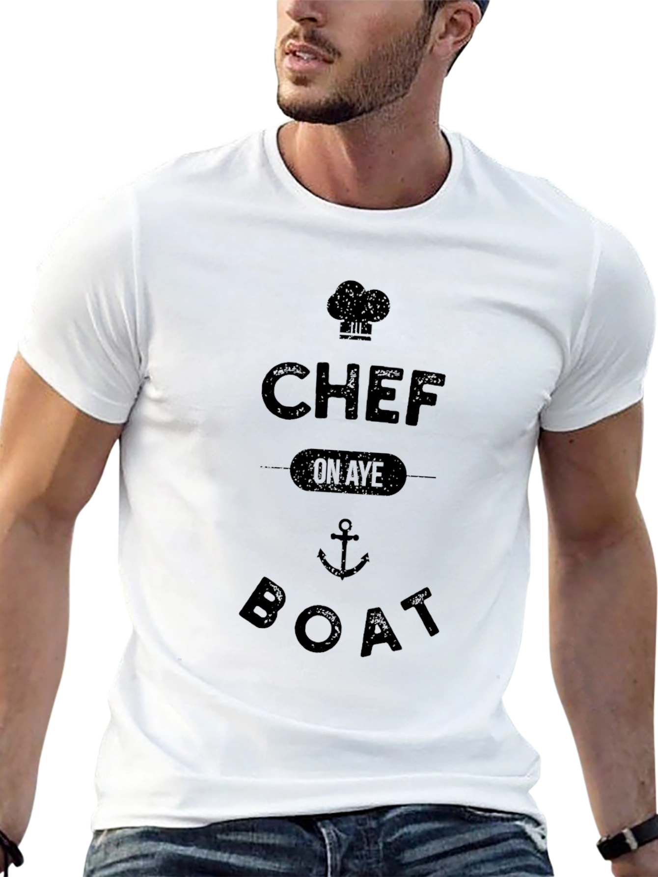 Chef On Aye Boat Black Graphic Tee