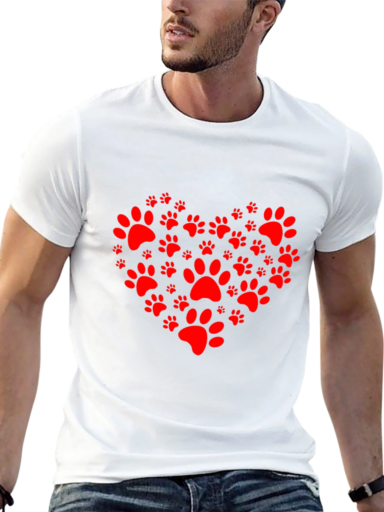 Heart Paw Print Tee - Pet Lover T-Shirt