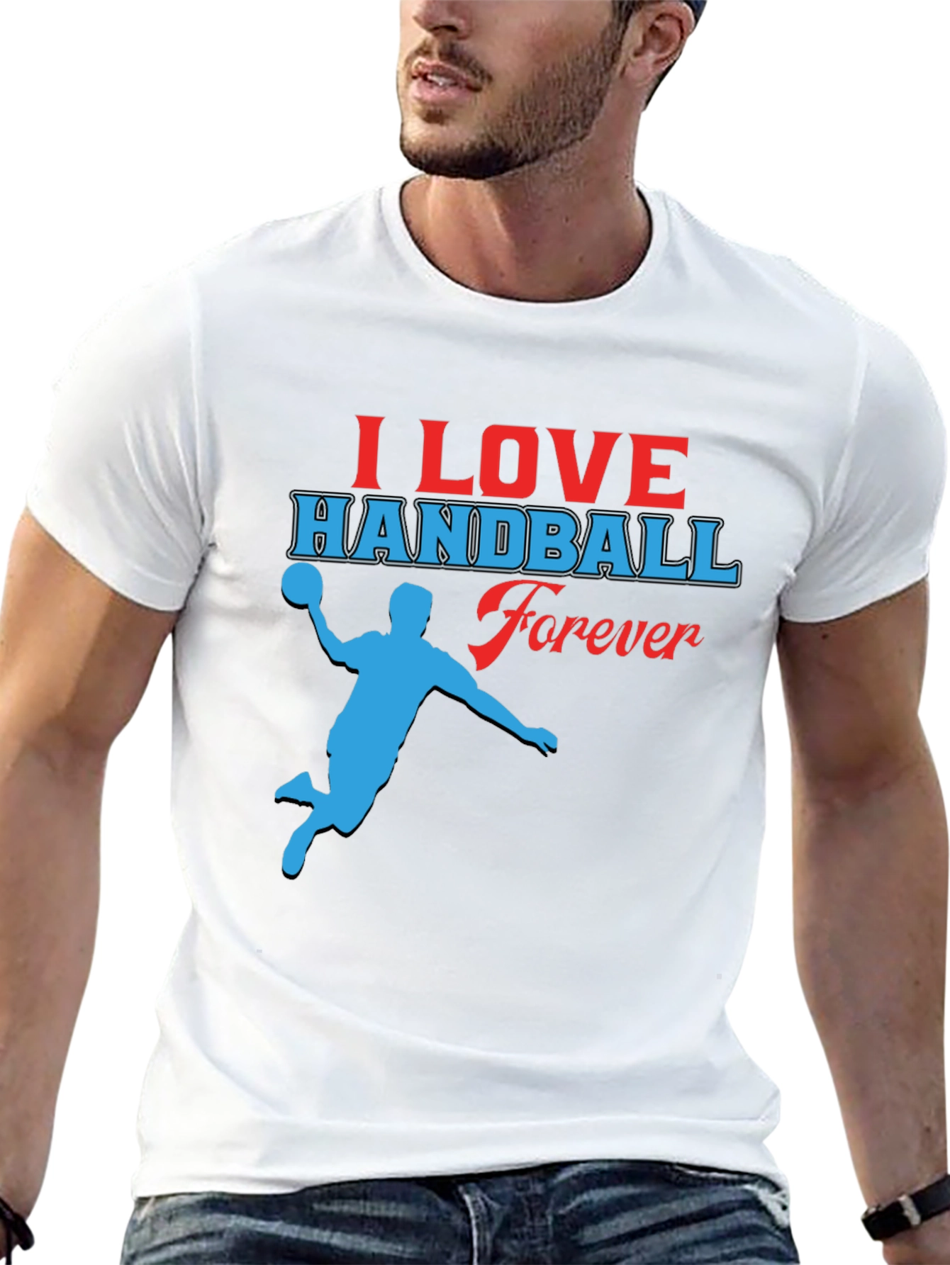 I Love Handball Forever Black T-Shirt