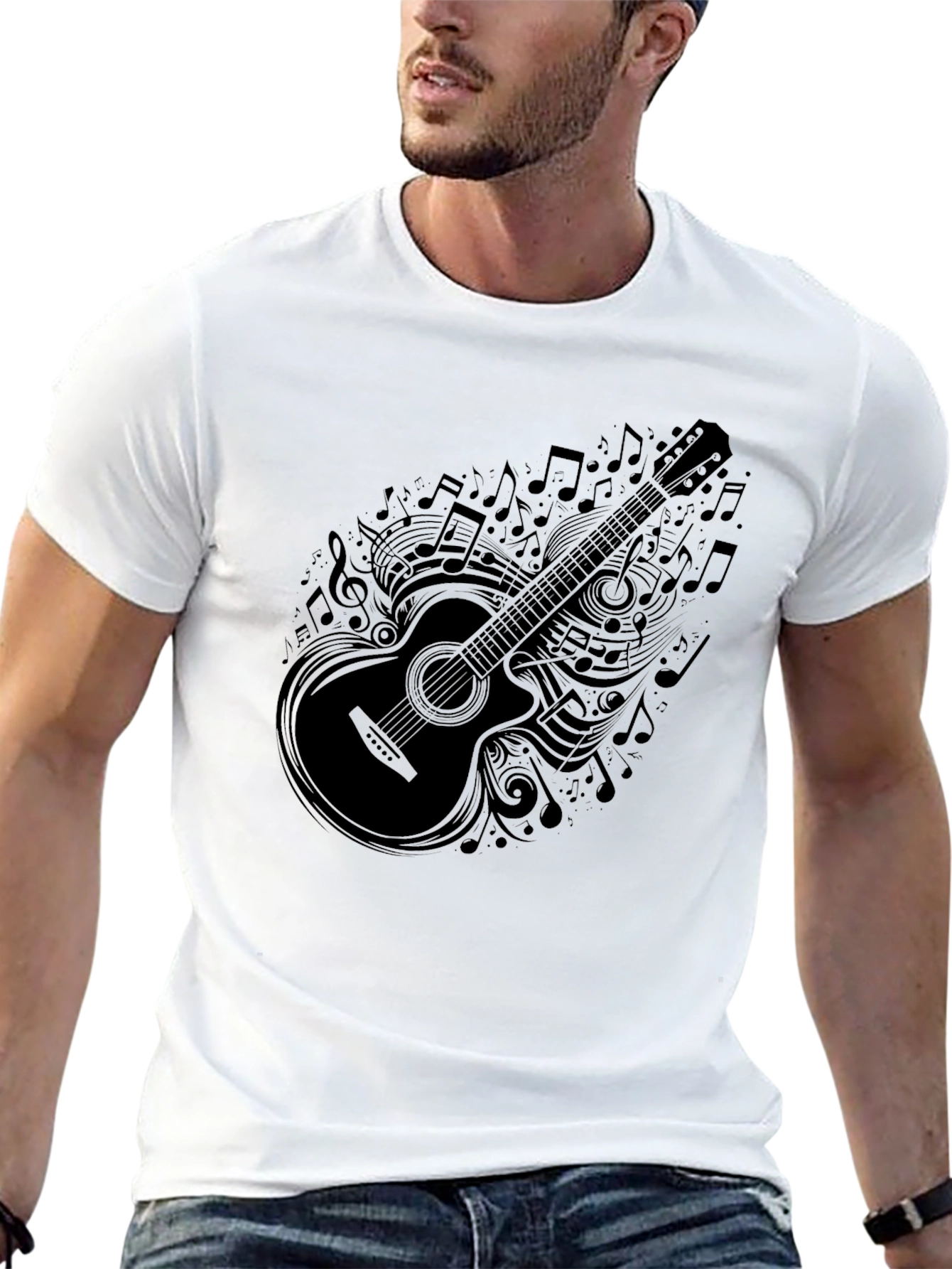 Musical Guitar Graphic T-Shirt