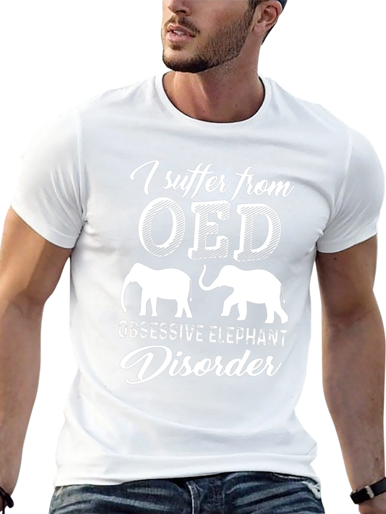 Obsessive Elephant Disorder Graphic Tee - Black Cotton
