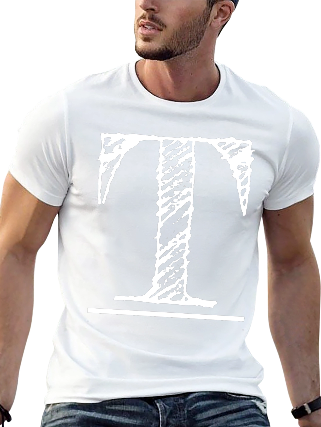 Distressed T Graphic Black T-Shirt
