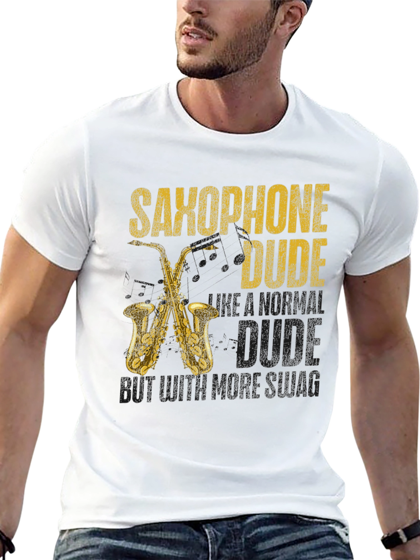 Saxophone Dude T-Shirt Cool Musician Tee