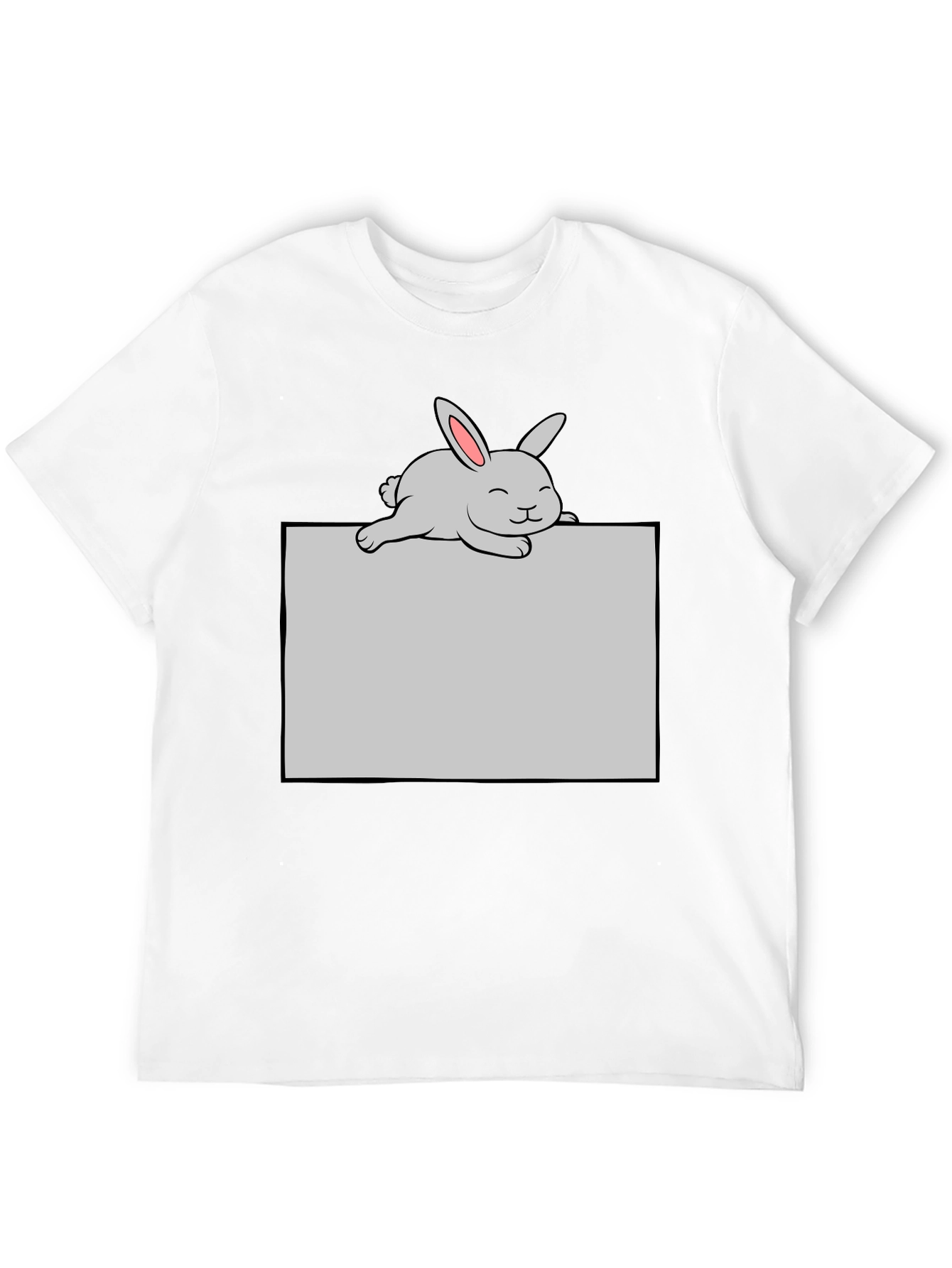 Cute Bunny Graphic T-Shirt - Black