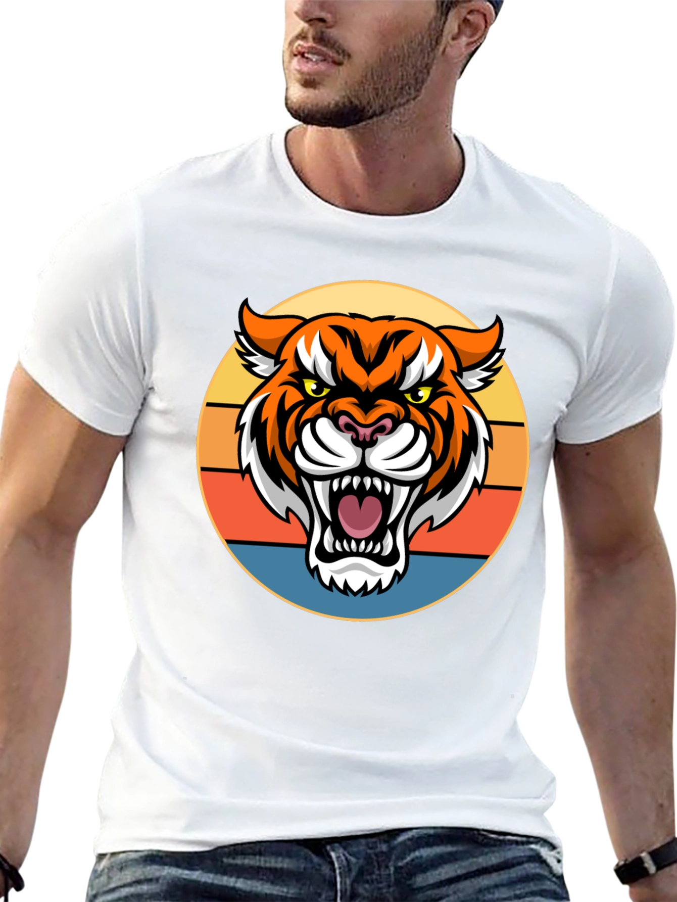 Tiger Graphic Tee - Retro Style