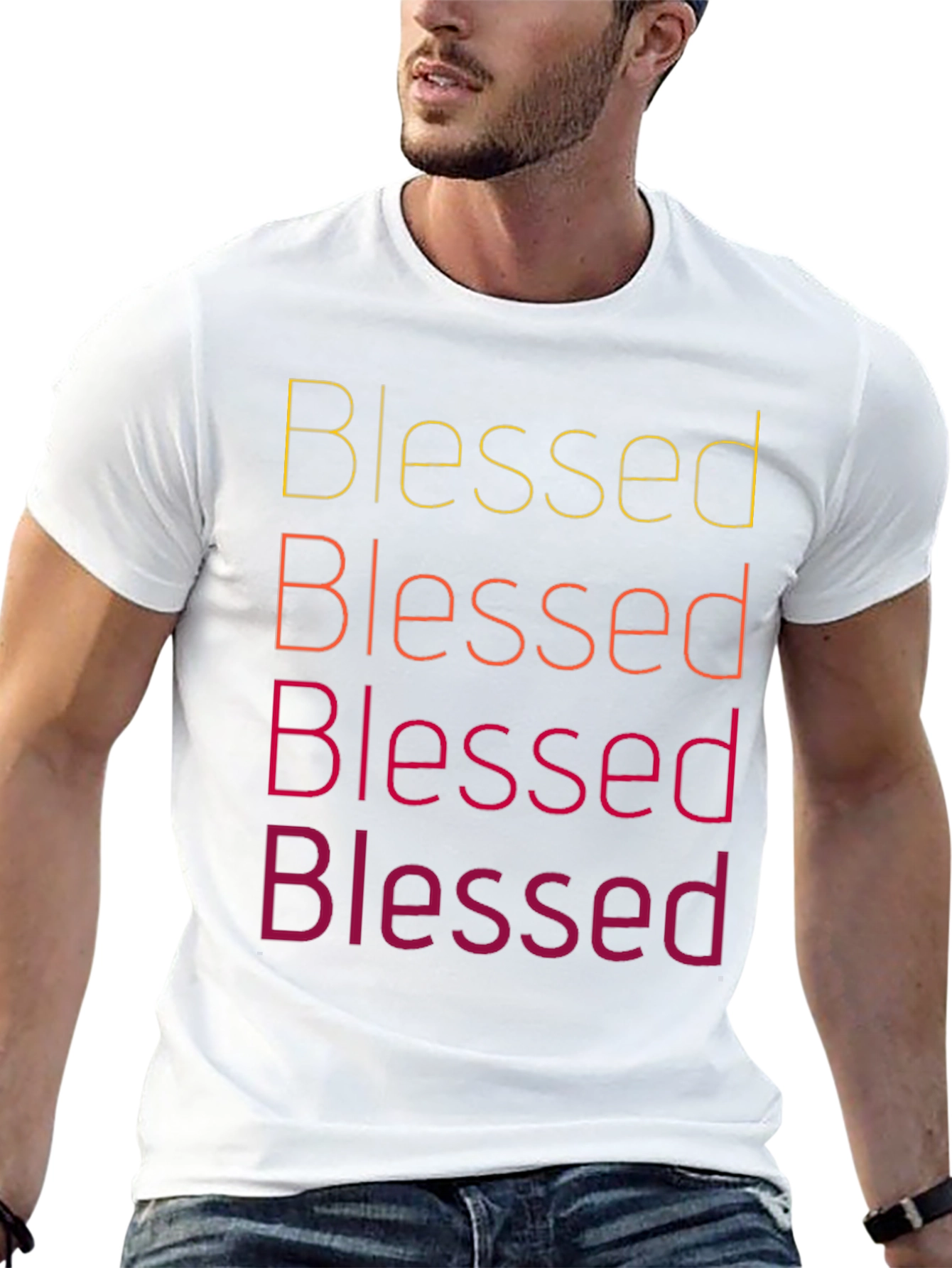 Blessed Text Graphic Tee Shirt
