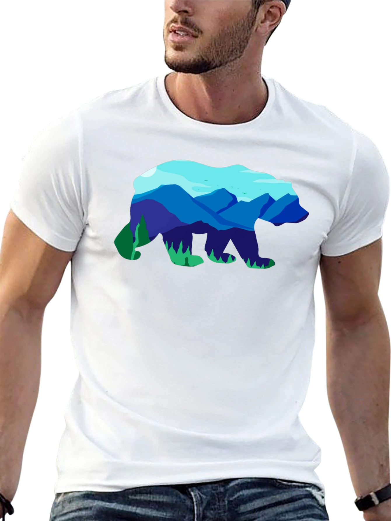 Mountain Bear Graphic Tee - Black