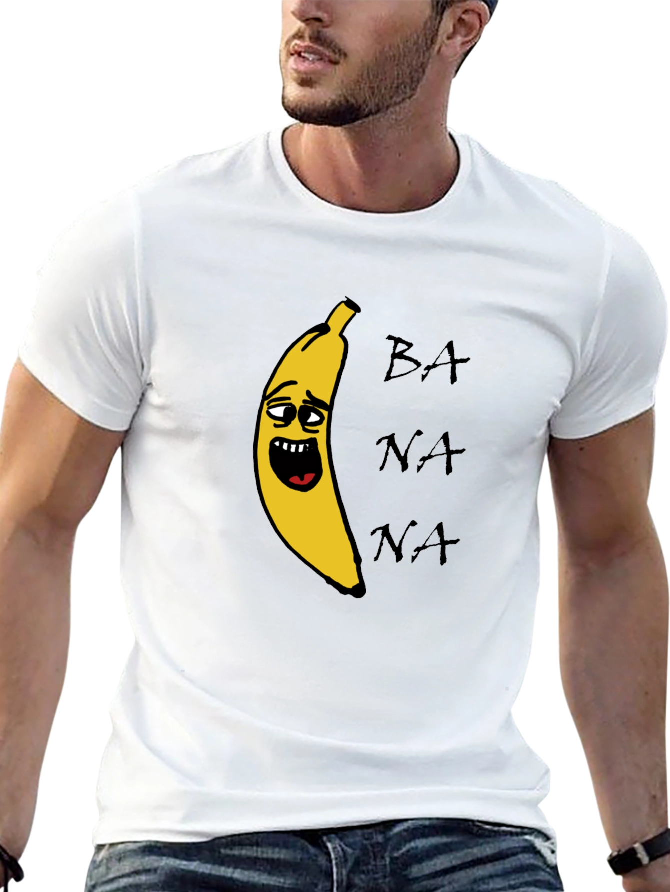 Banana Graphic Print Black T-Shirt