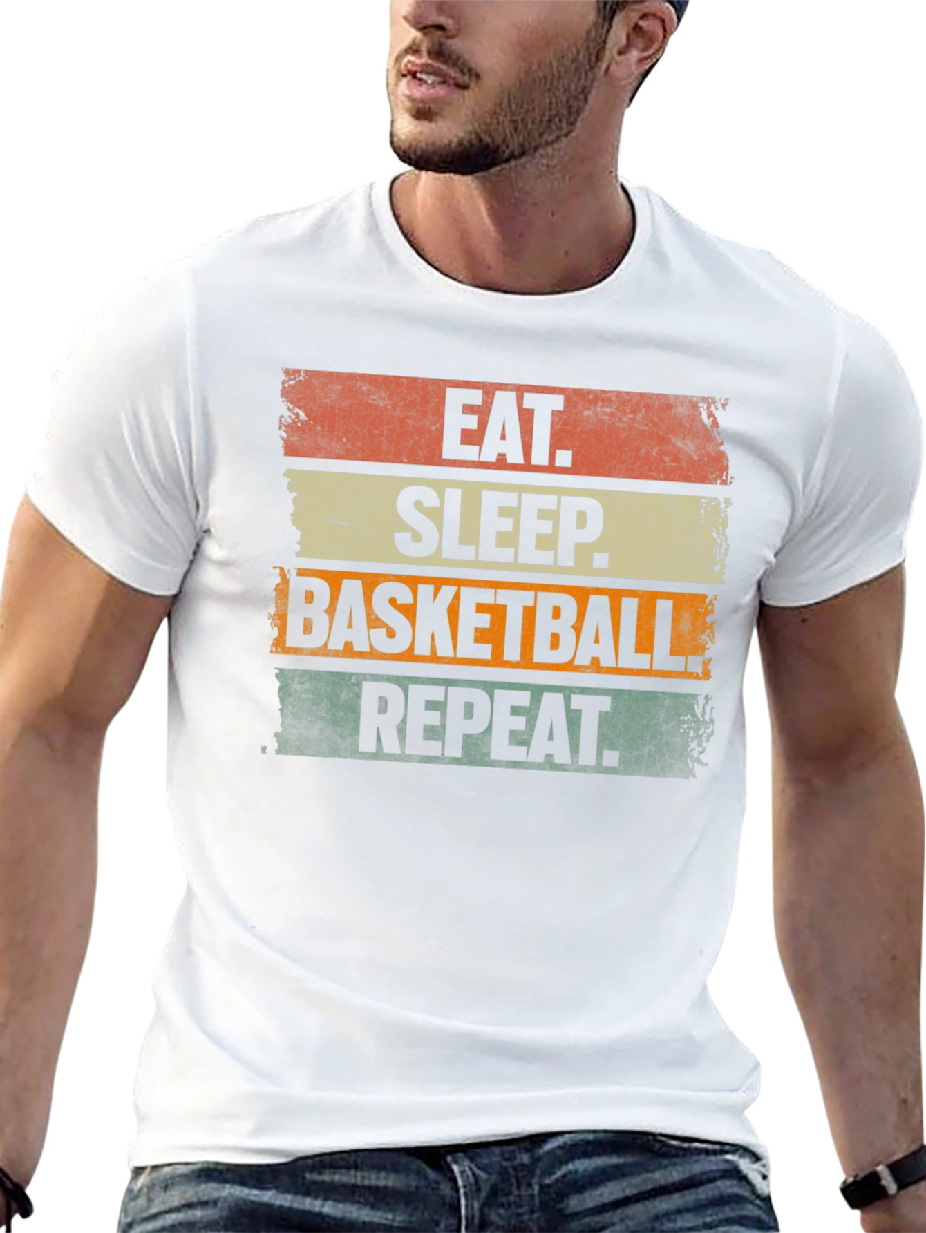 Eat Sleep Basketball Repeat Graphic Tee