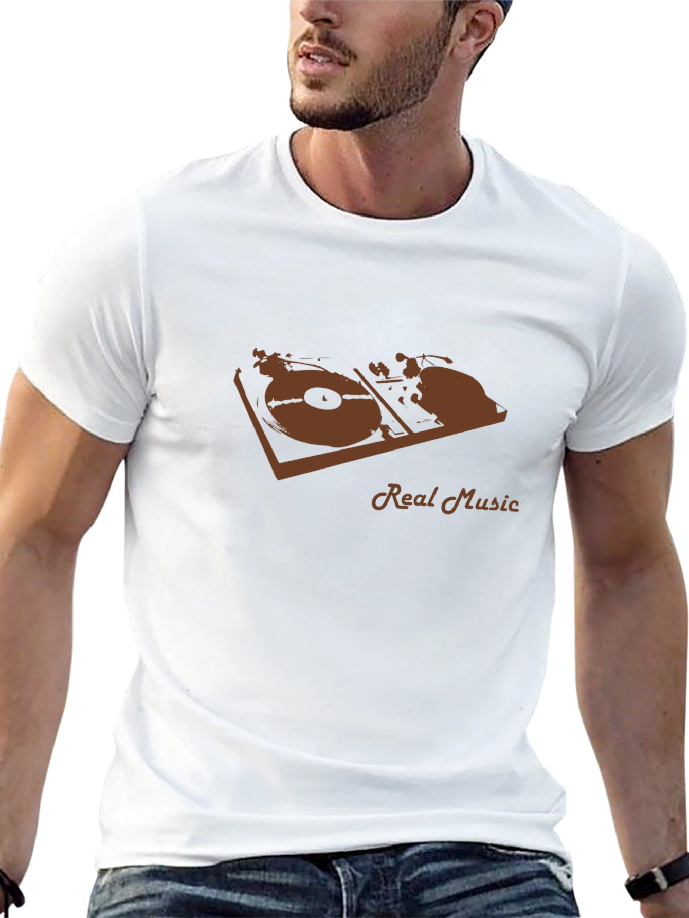 Real Music Graphic Tee - Black Casual T-Shirt