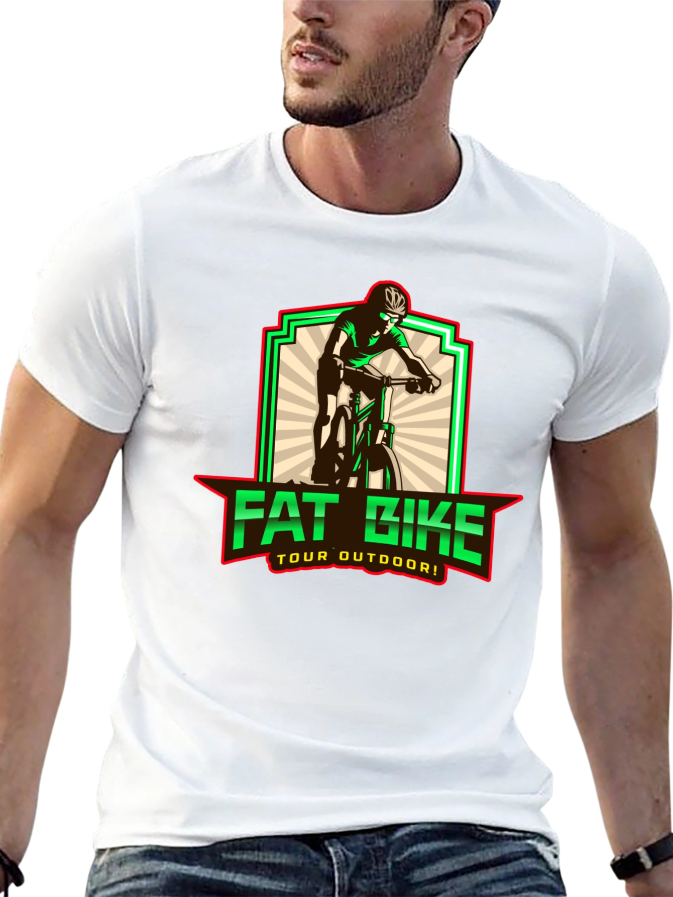 Fat Bike Tour Outdoors Black Graphic T-Shirt