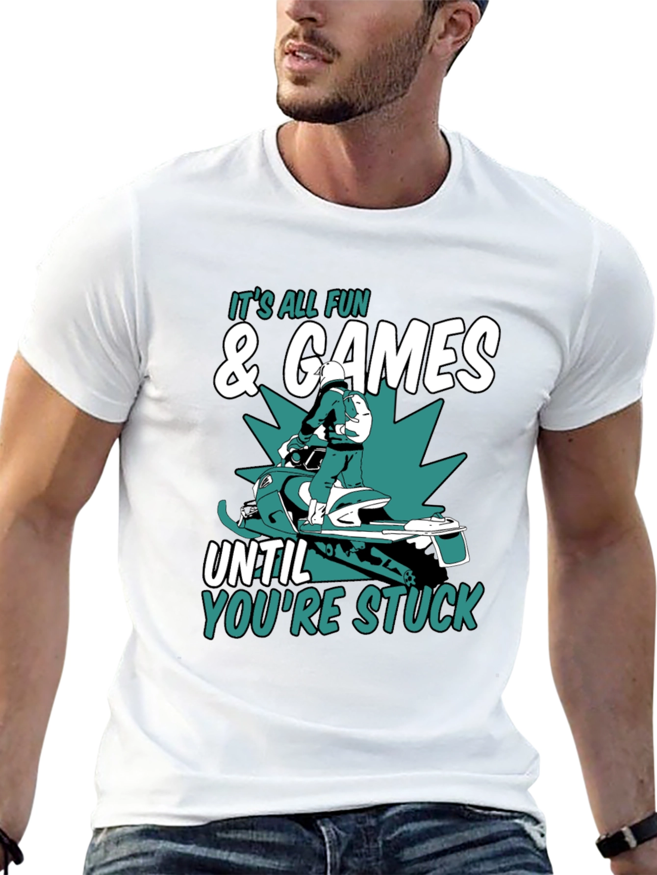 Fun & Games Snowmobile T-Shirt - Stuck Humor