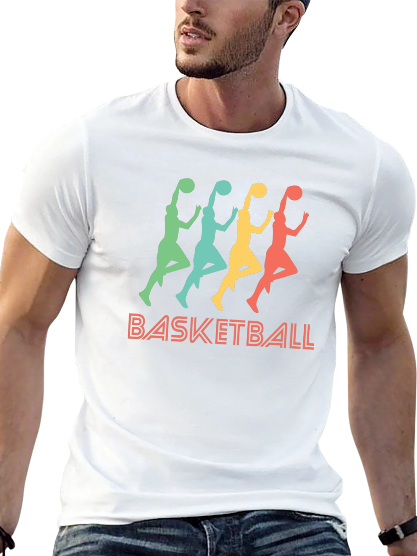 Retro Basketball Player Graphic T-Shirt