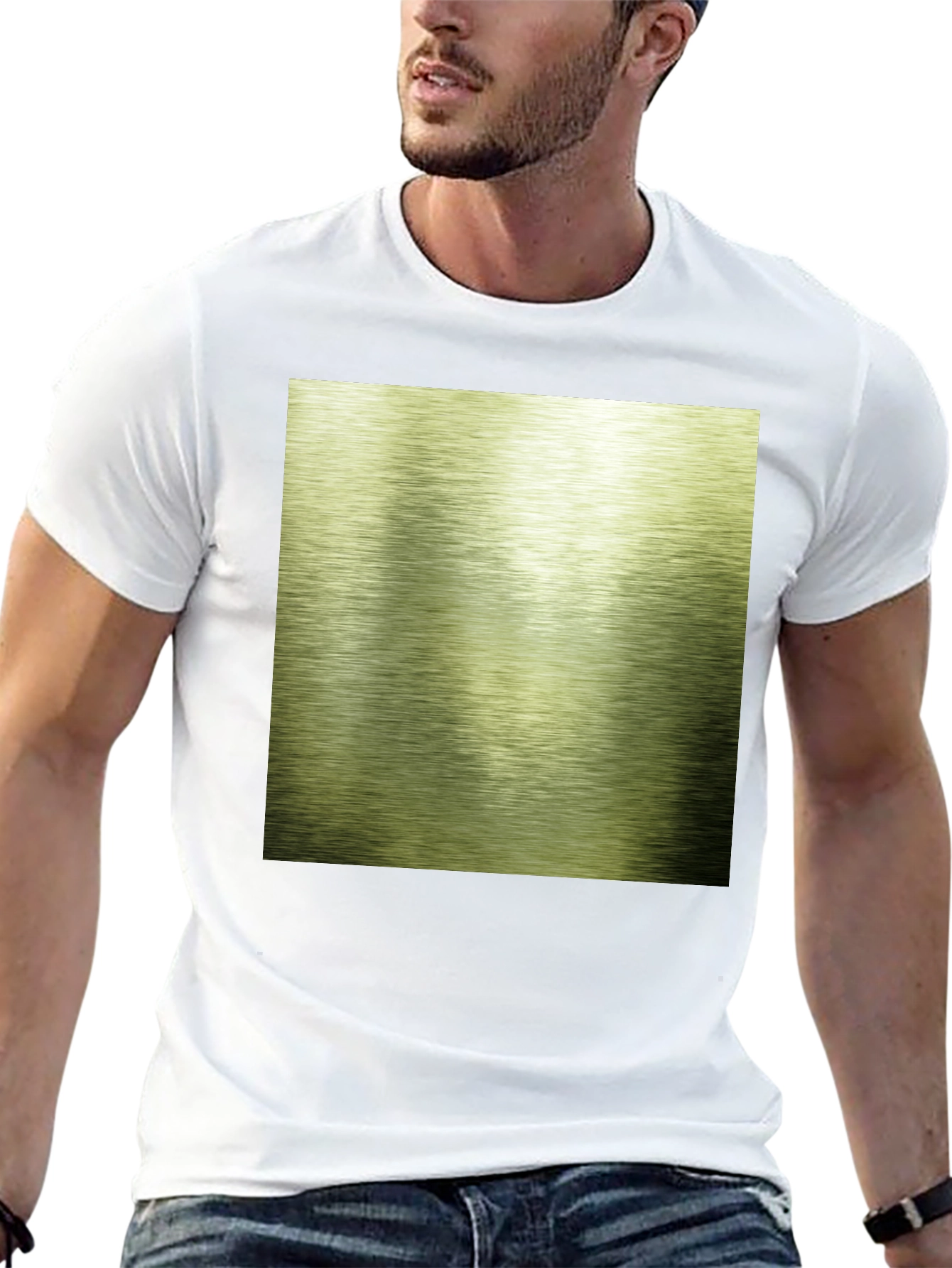 Black T-Shirt with Metallic Graphic
