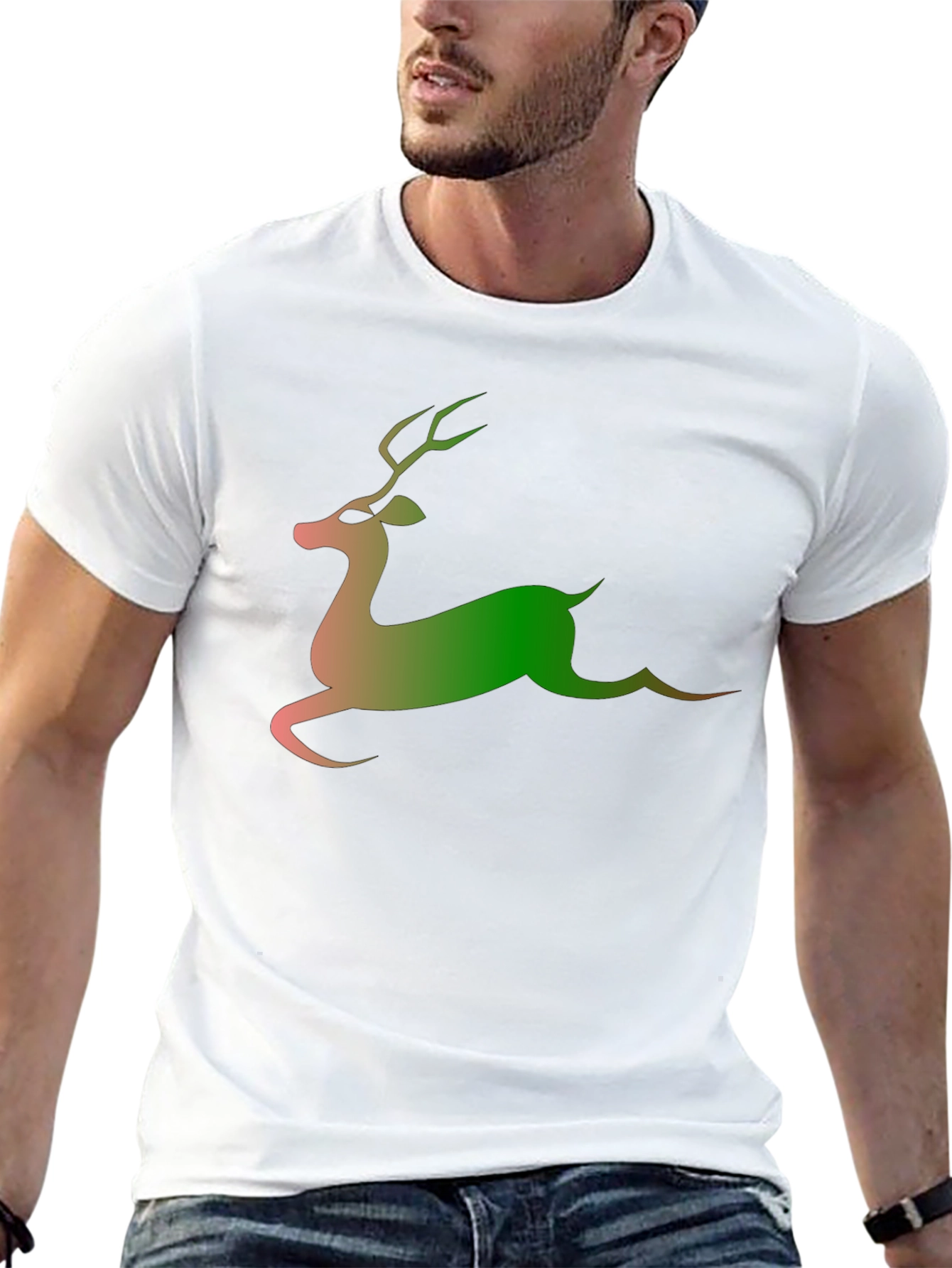Reindeer Graphic Black T-Shirt