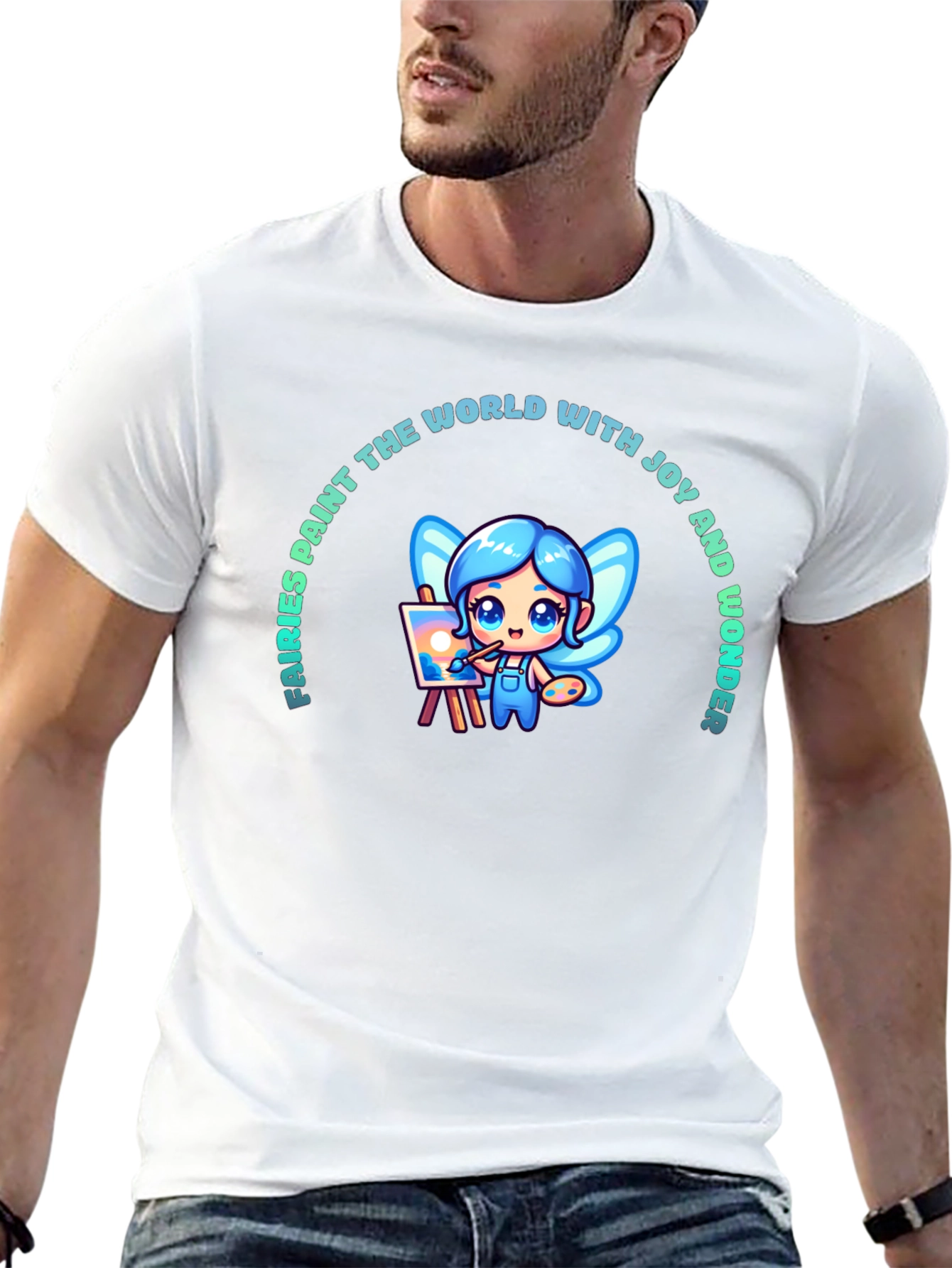 Fairies Paint Joy Graphic Tee - Black Unisex Shirt