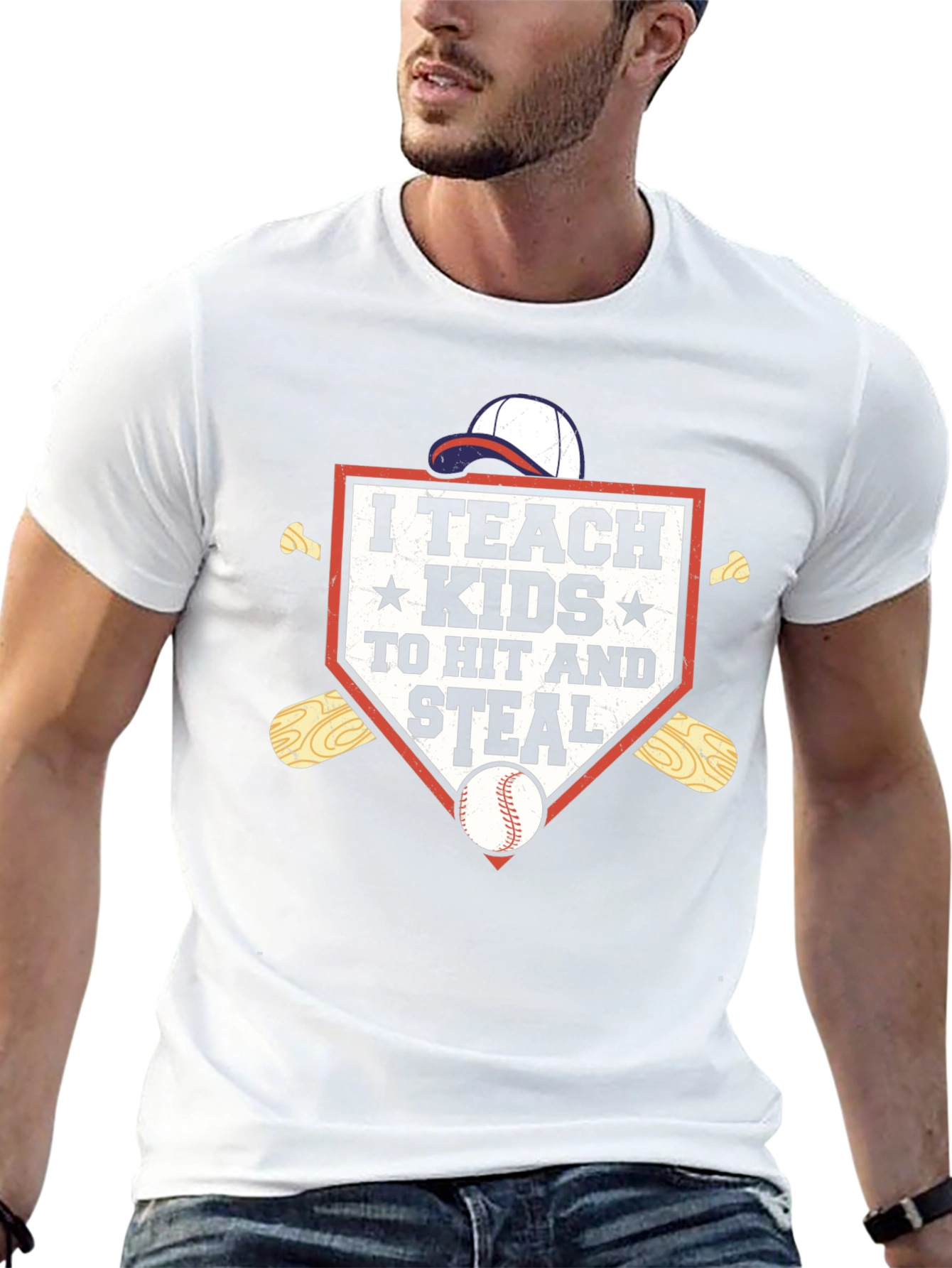 I Teach Kids To Hit and Steal Baseball T-Shirt