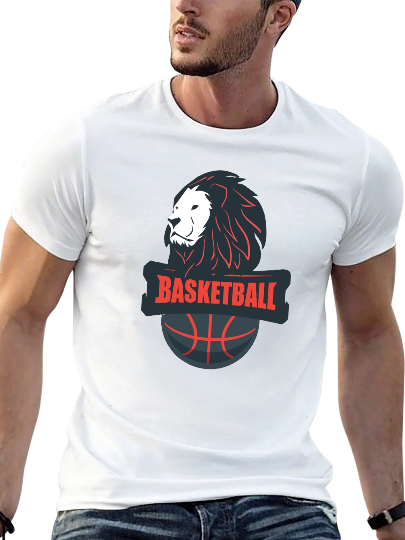 Basketball Lion Graphic Tee - Cool Sports T-Shirt