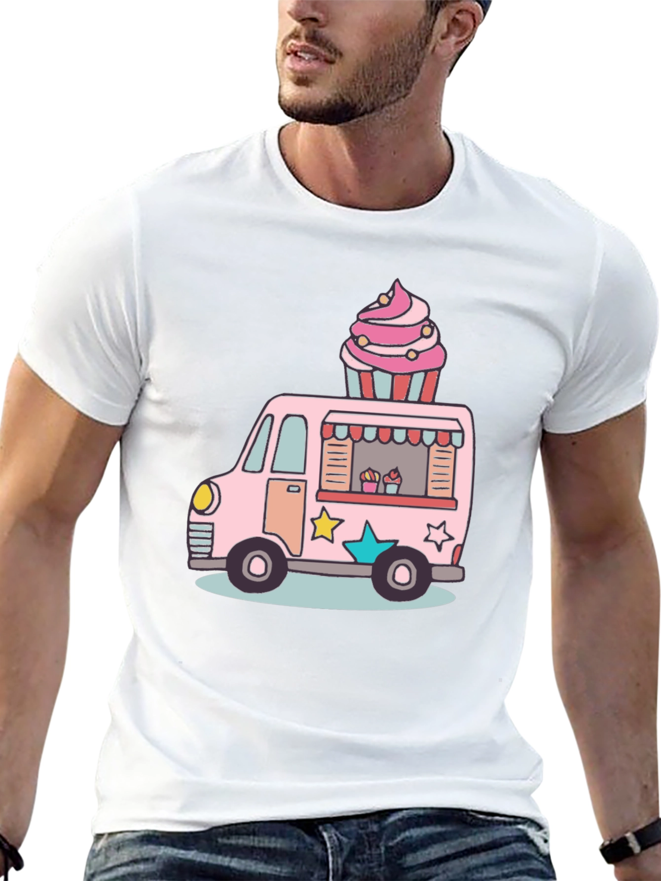 Cupcake Truck Graphic T-Shirt - Novelty Foodie Tee