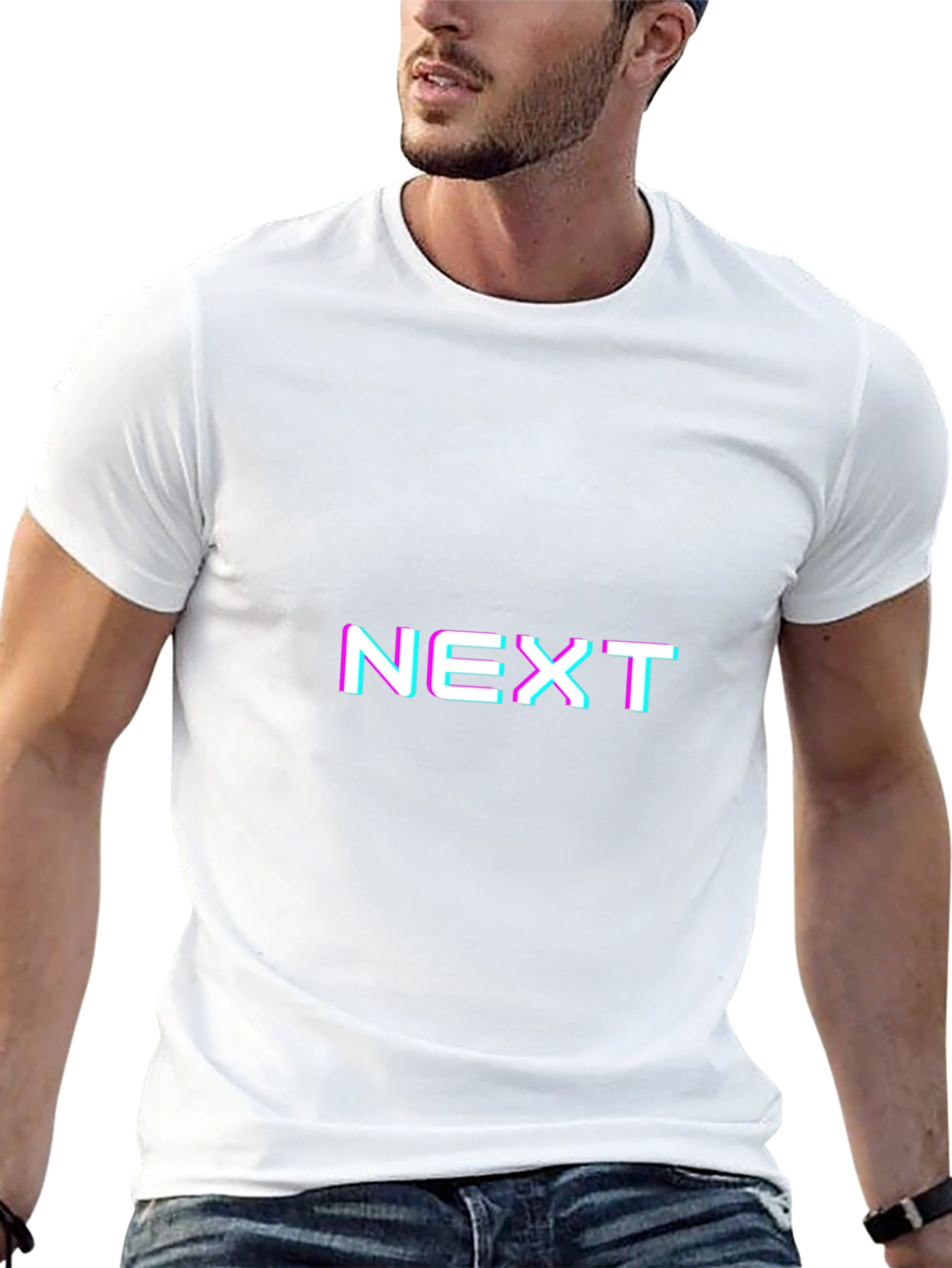 NEXT Glitch Graphic Tee - Black Casual Shirt