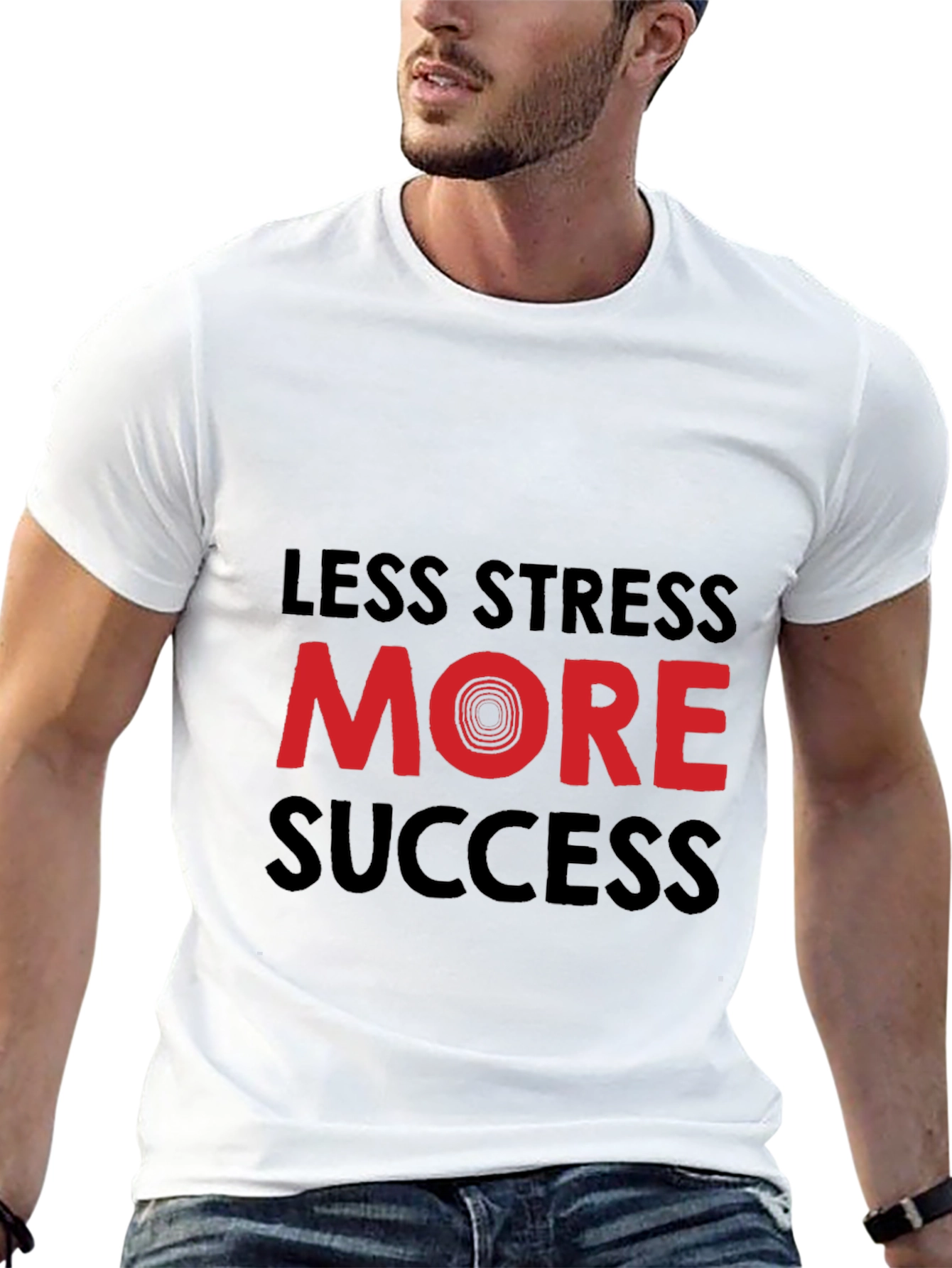Less Stress More Success Graphic Tee - Black