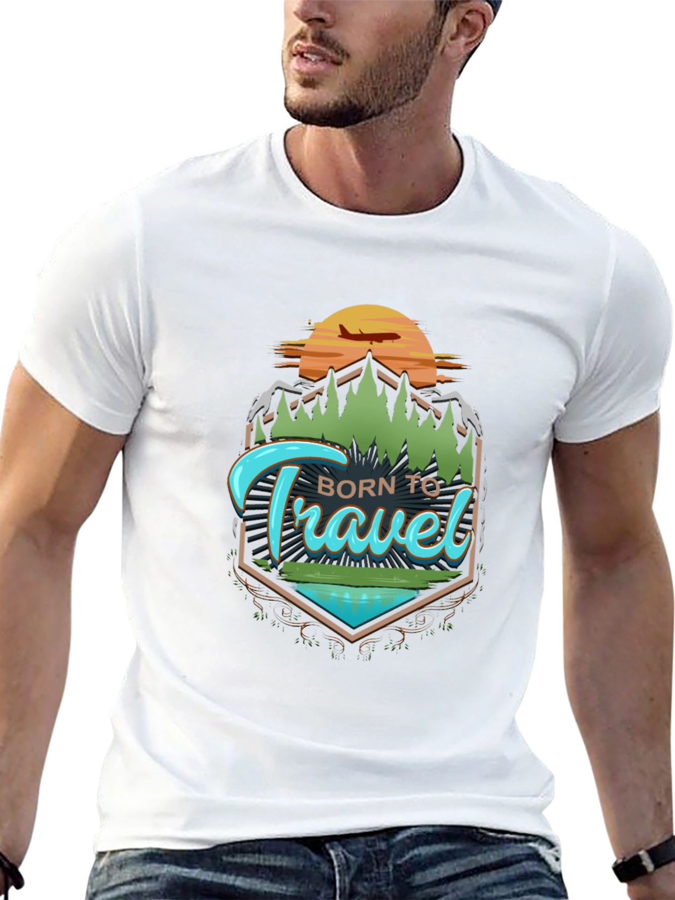 Born To Travel Graphic Tee - Adventure Awaits