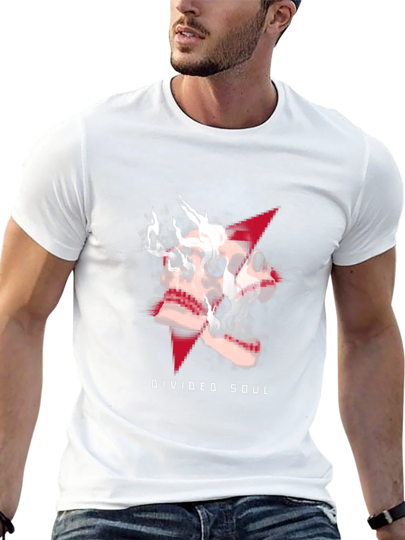Divided Soul Graphic Print T-Shirt - Casual Black Tee