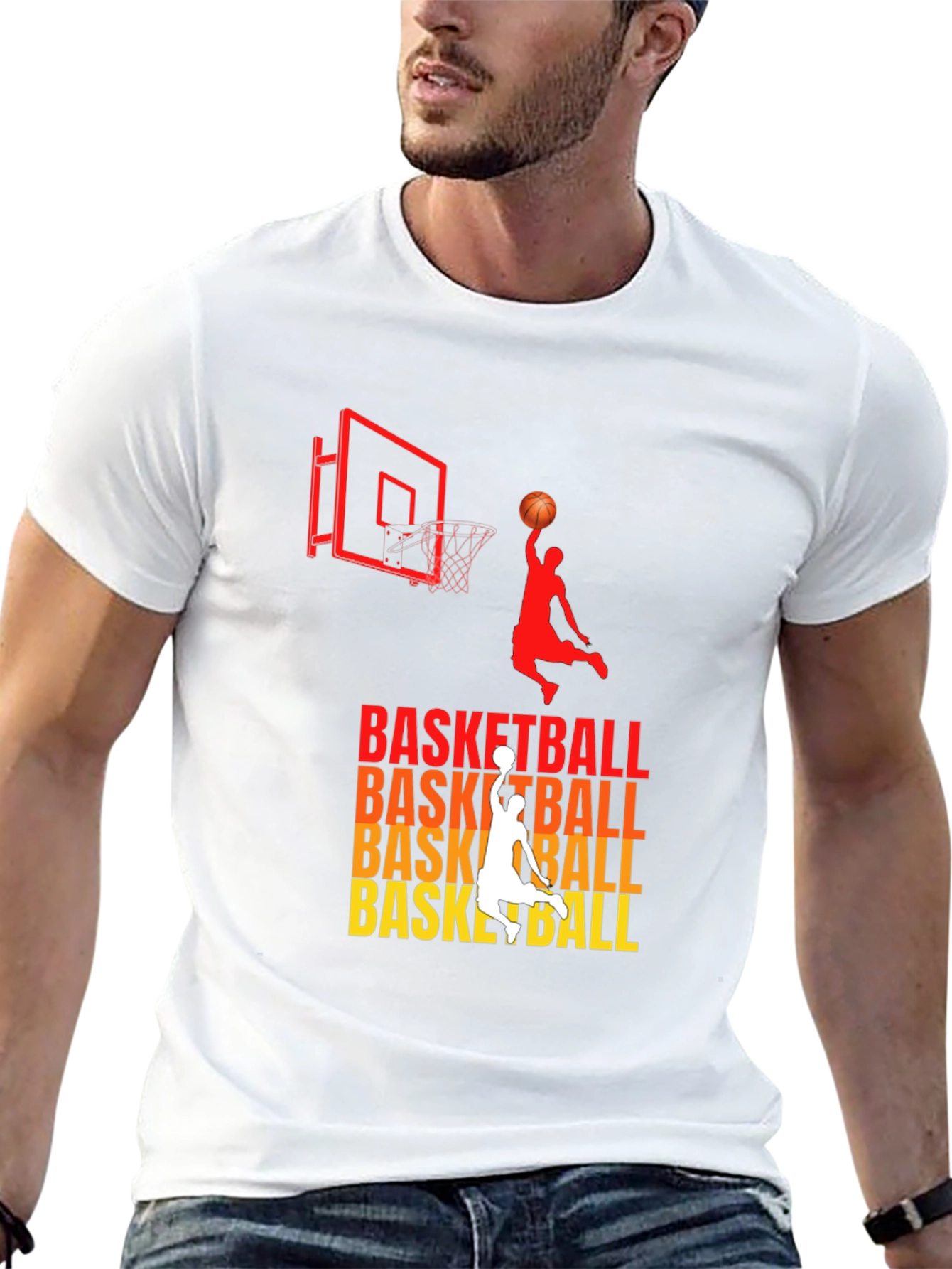Basketball Graphic Print Black T-Shirt