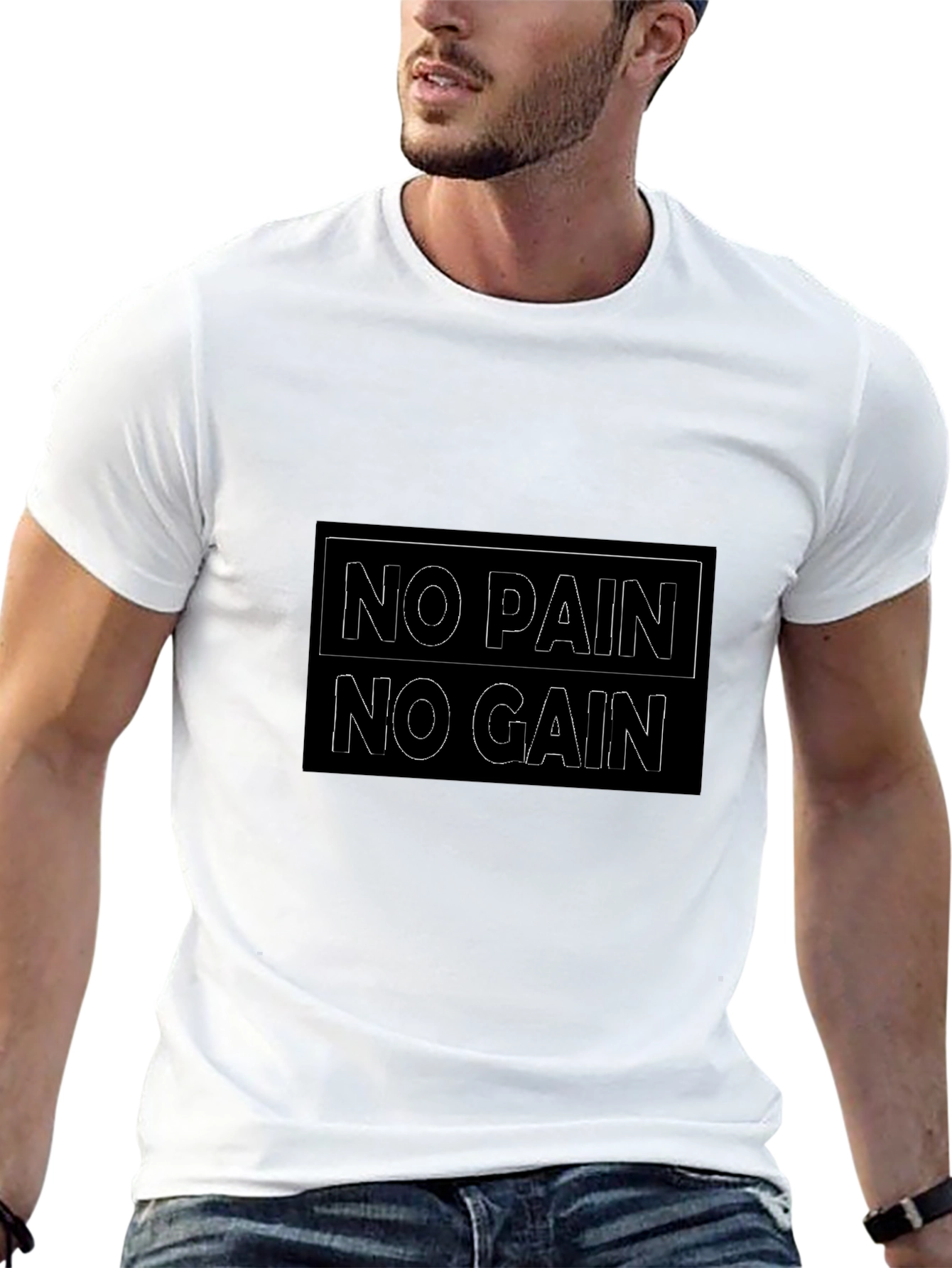 No Pain No Gain Black T-Shirt for Men