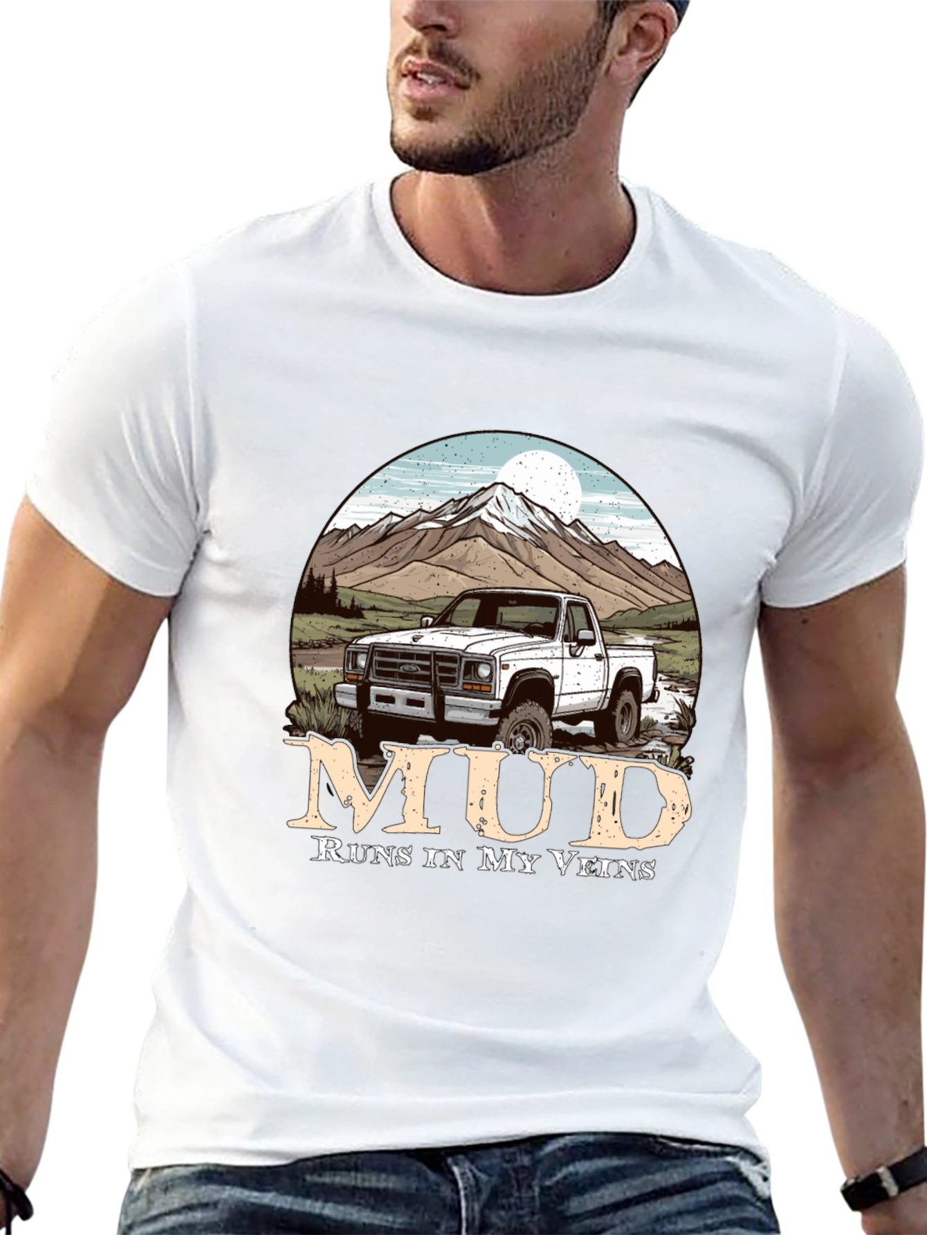 Mud Runs In My Veins Truck T-Shirt