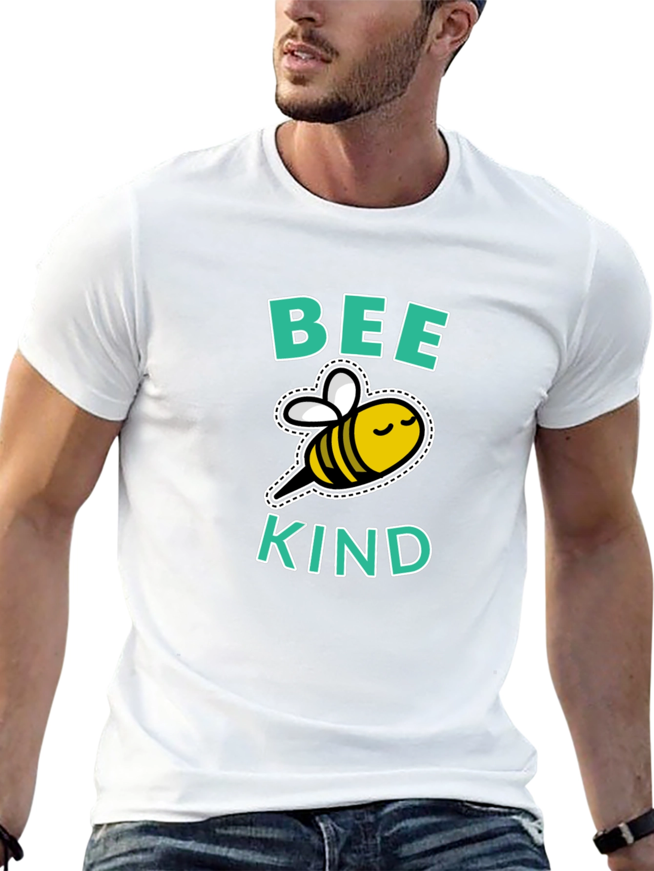 Bee Kind Graphic Tee - Black Cotton T-Shirt