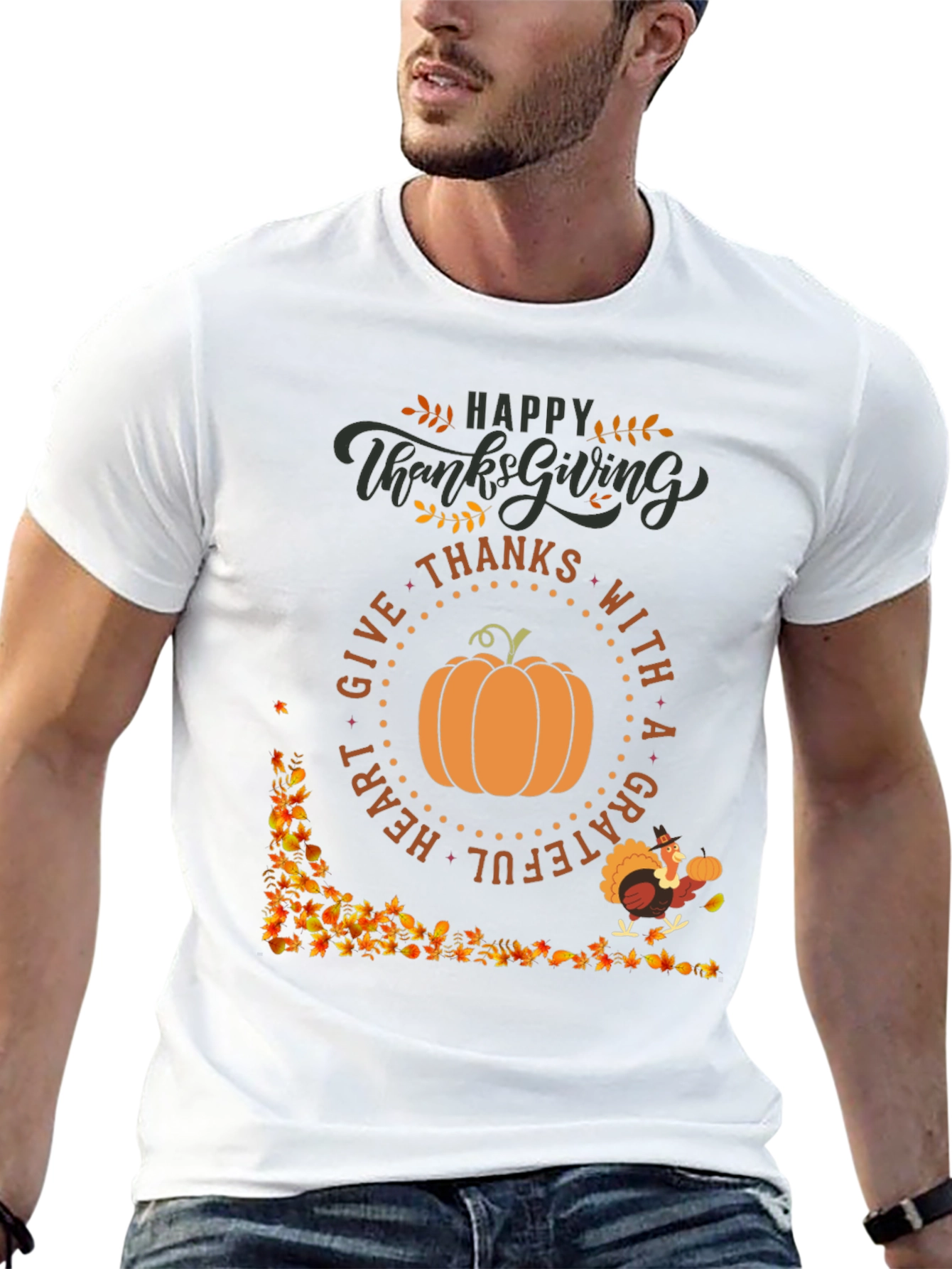 Happy Thanksgiving T-Shirt: Grateful Heart Design