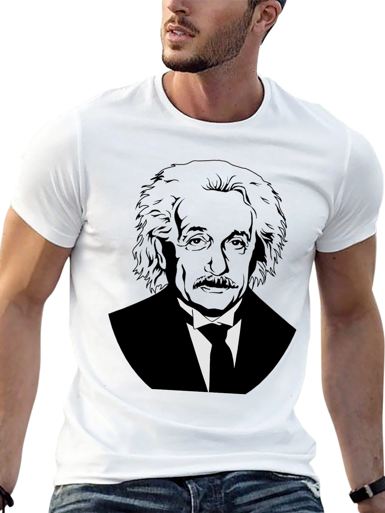 Einstein Graphic Print Black T-Shirt