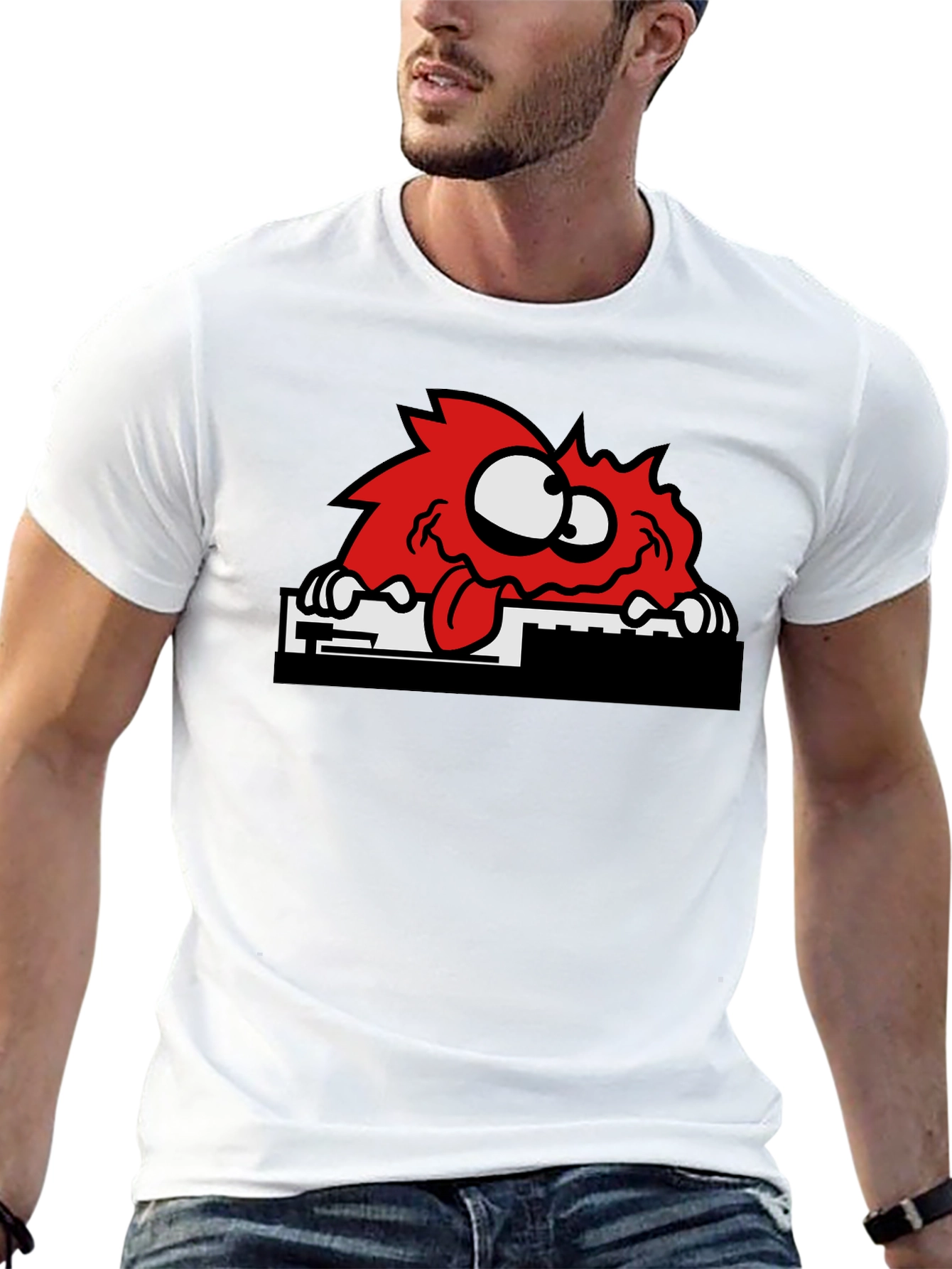 Funny Red Monster Graphic T-Shirt - Unisex Cotton Tee