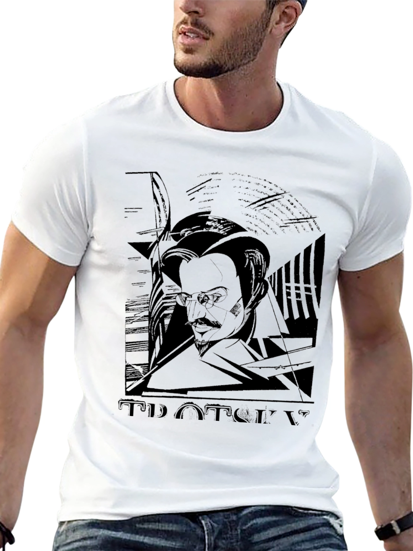 Trotsky Portrait Graphic T-Shirt - Black