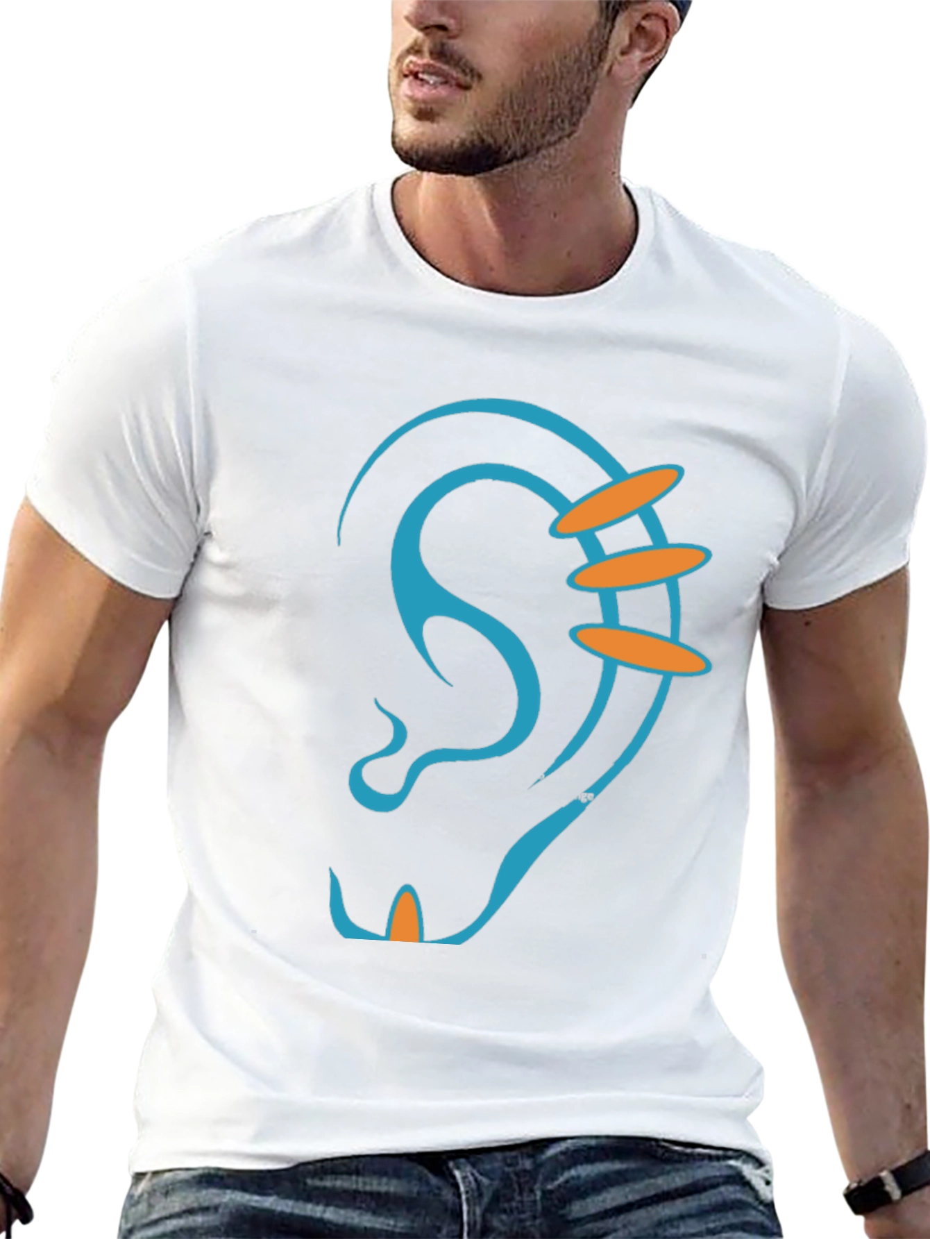 Ear Graphic T-Shirt - Unique Piercing Design