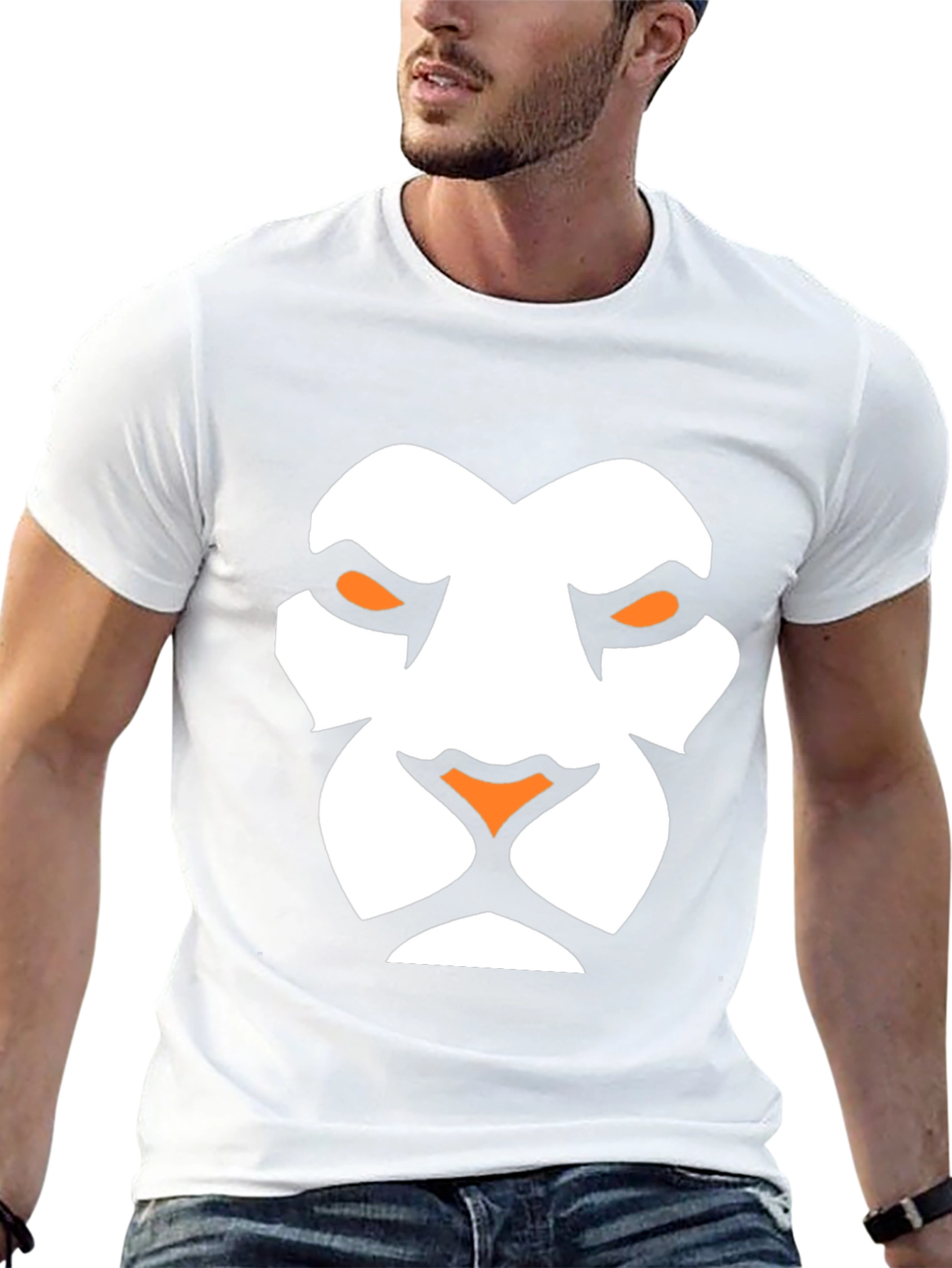 Lion Face Graphic Tee - Black