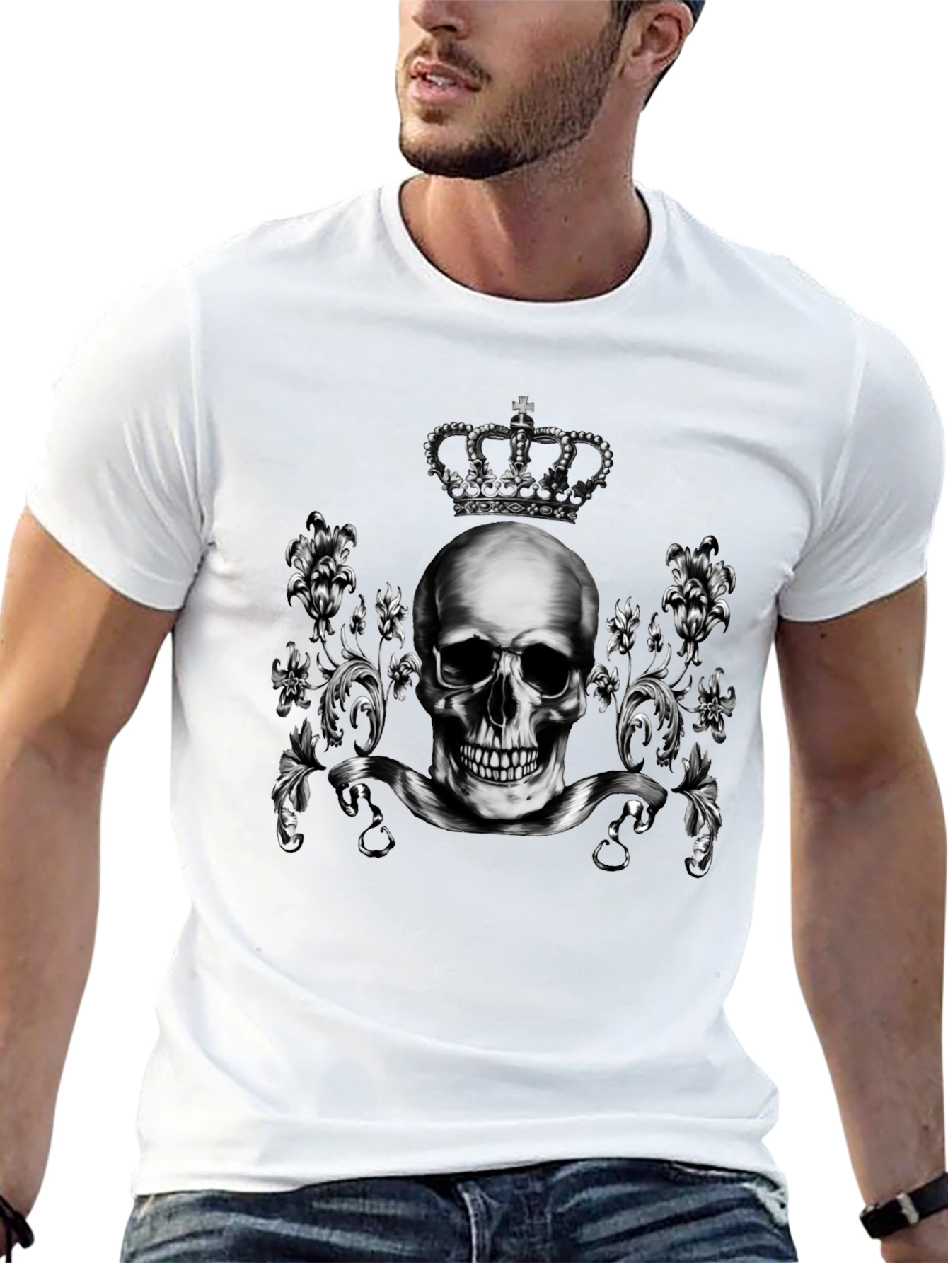 Skull & Crown Graphic Tee - Mens Black T-Shirt