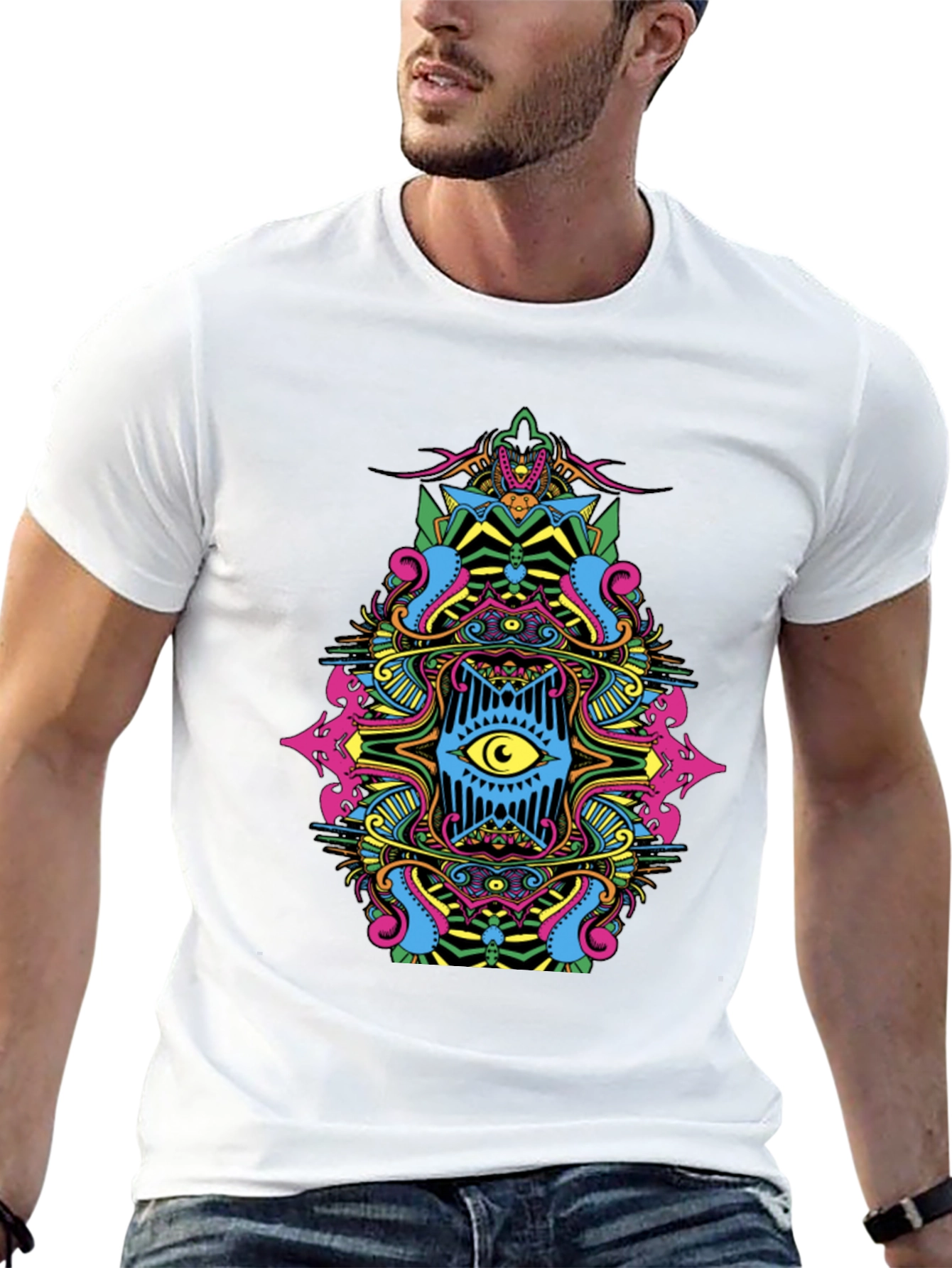Psychedelic Eye Graphic Tee - Black